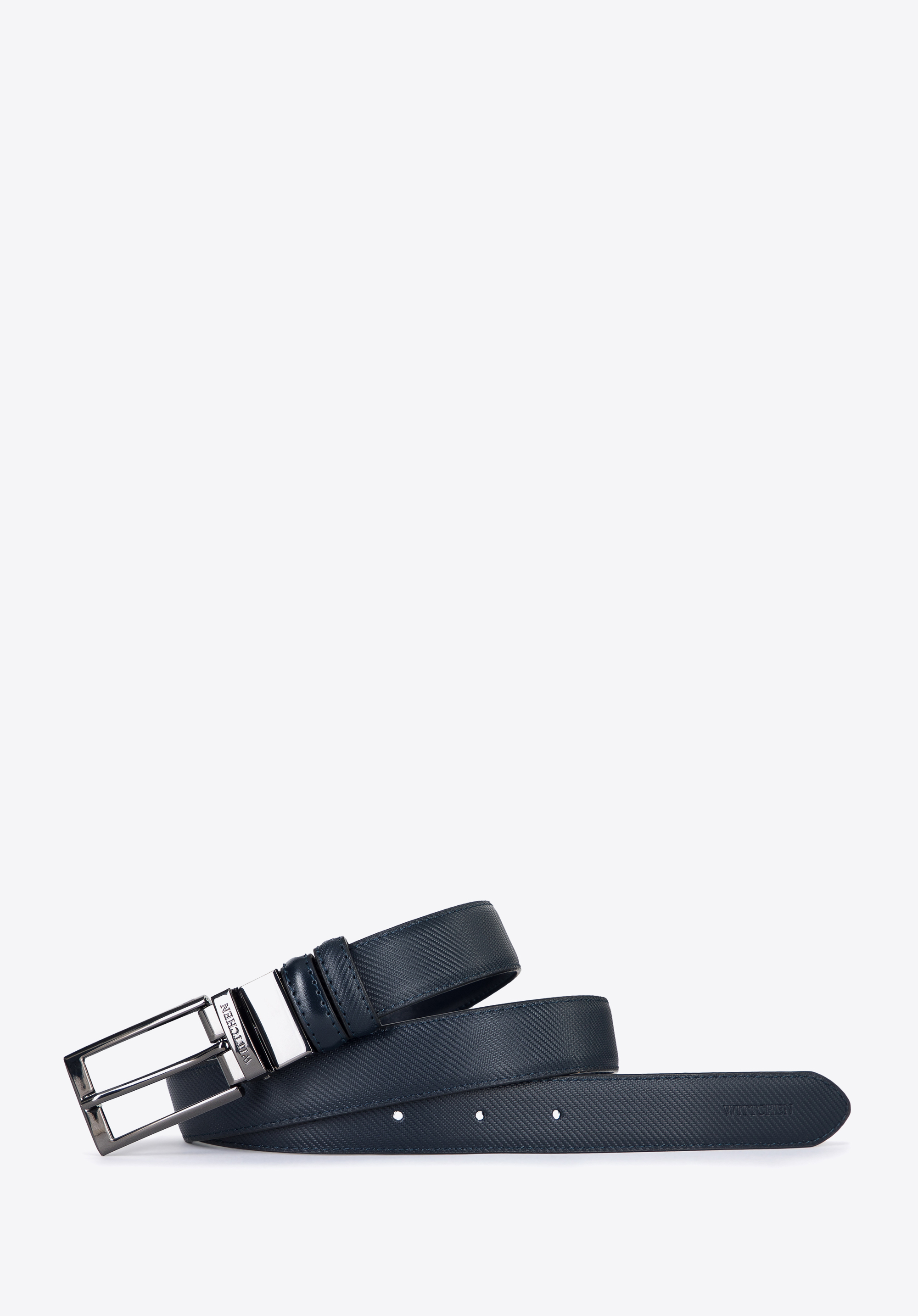 Męski pasek skórzany dwustronny wąski