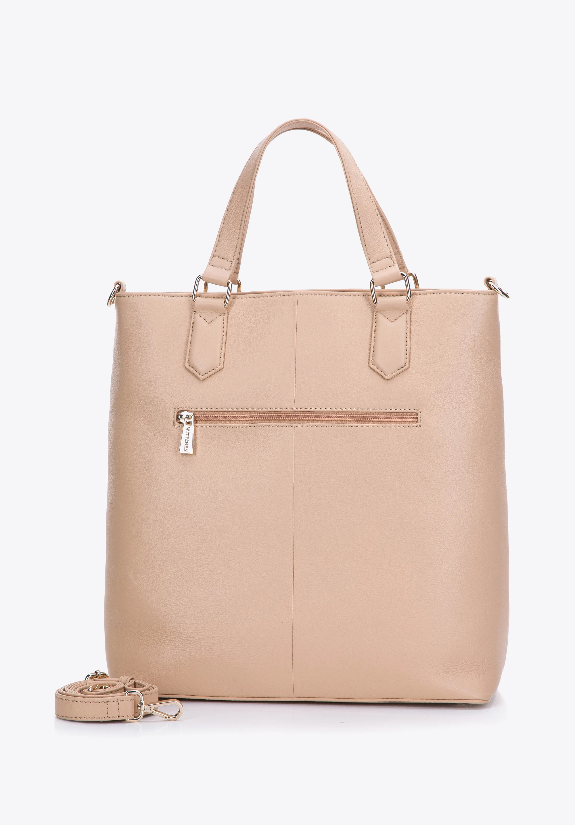 Torebka kuferek ze skóry naturalnej pionowa