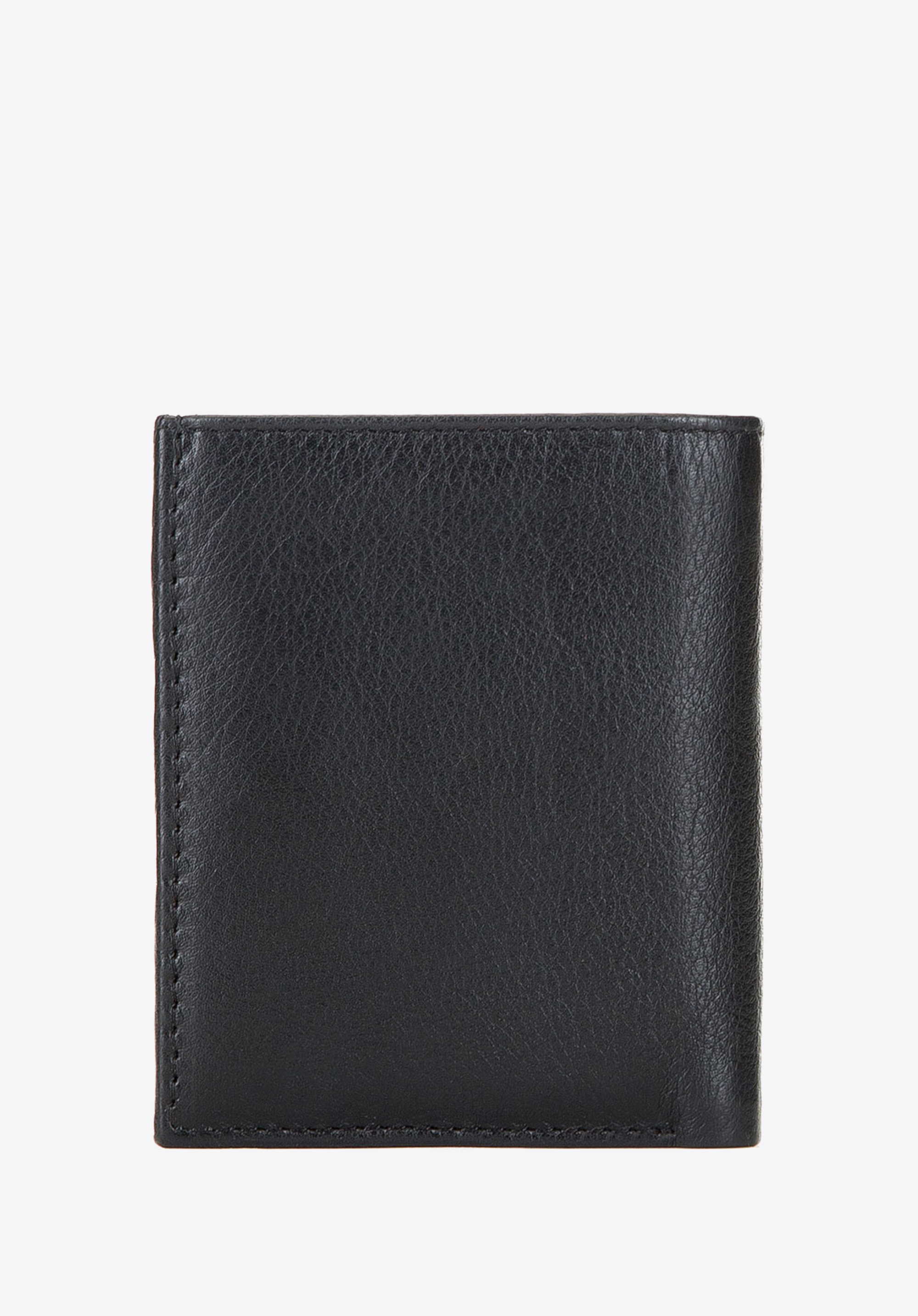 Męski portfel skórzany z czarno-szarymi kieszeniami