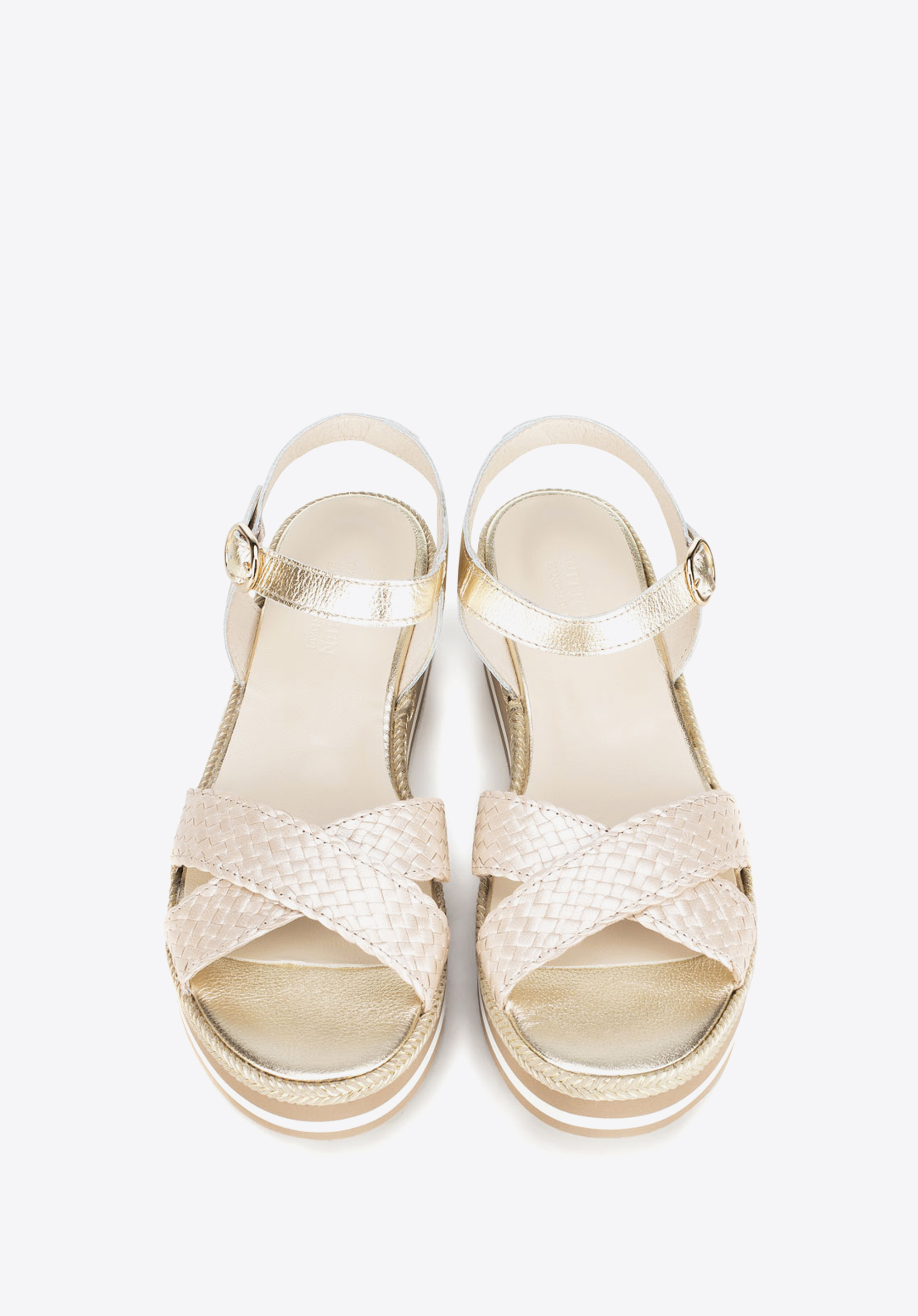 Damskie sandały skórzane na piankowej podeszwie