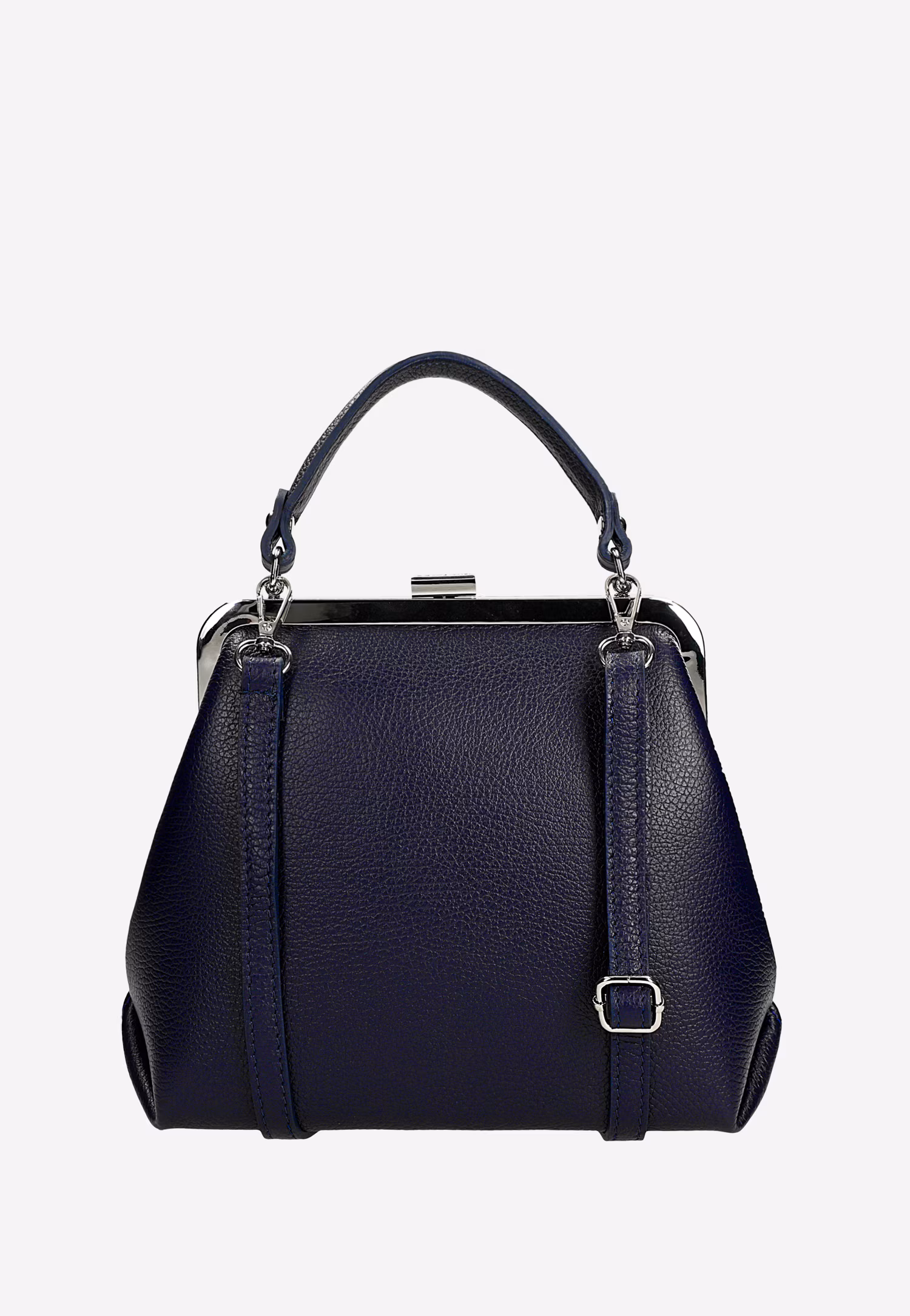 Beżowa skórzana torebka frame bag