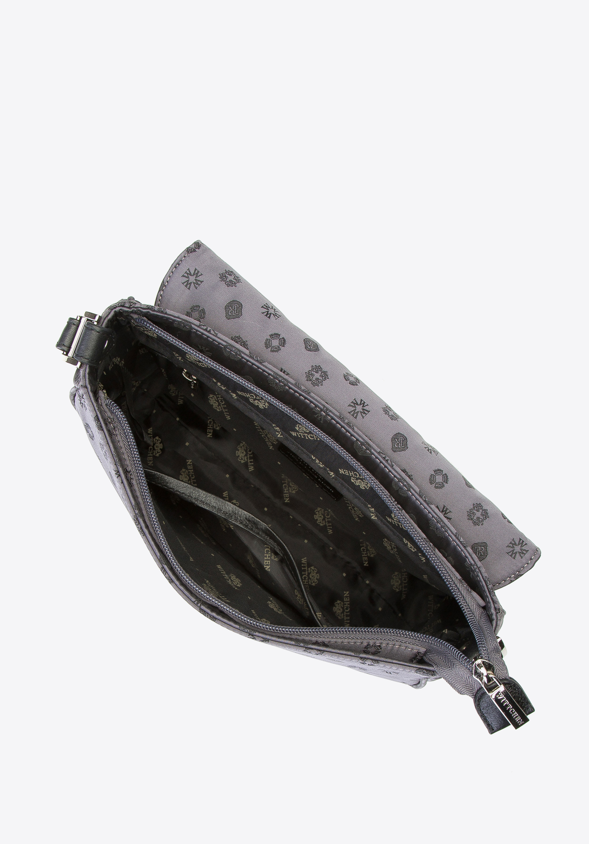 Torebka crossbody ze skóry i żakardu z monogramem