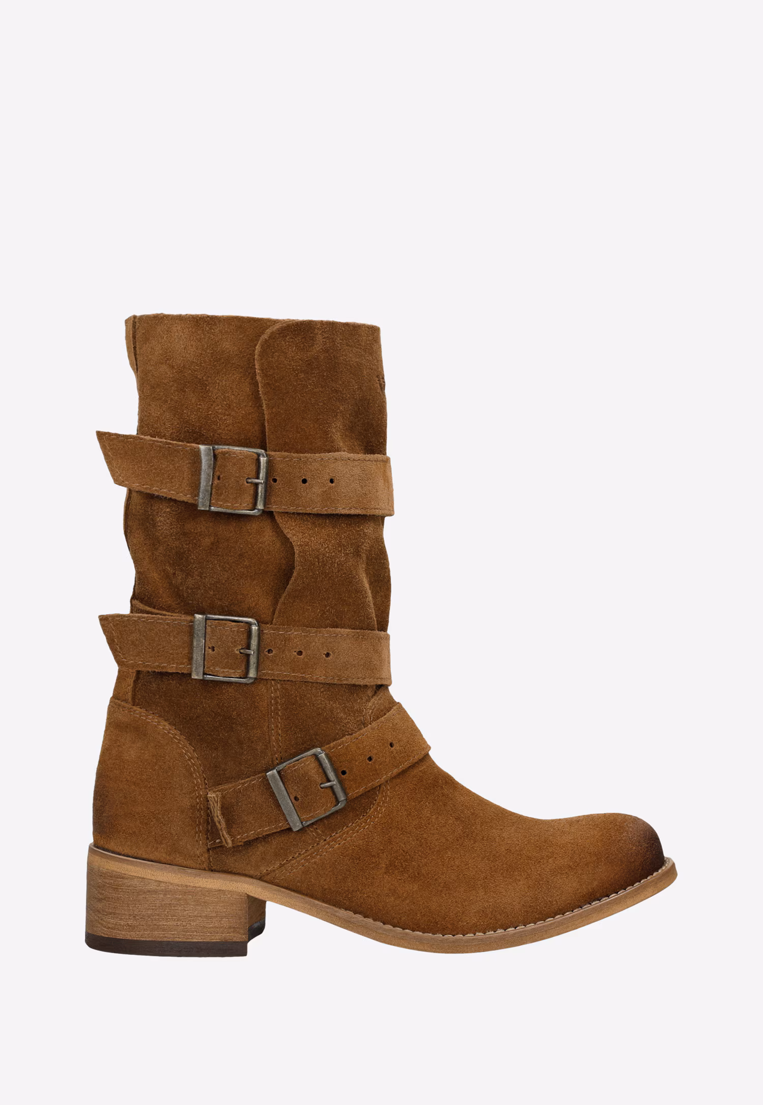 Wsuwane botki damskie w kolorze brązowym