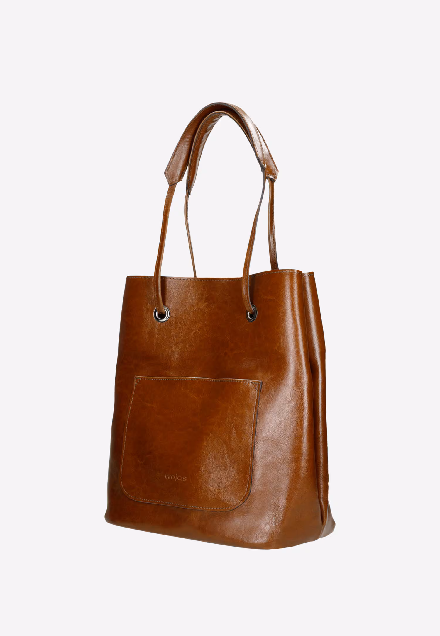 Czarna torebka damska z dwoiny foliowanej