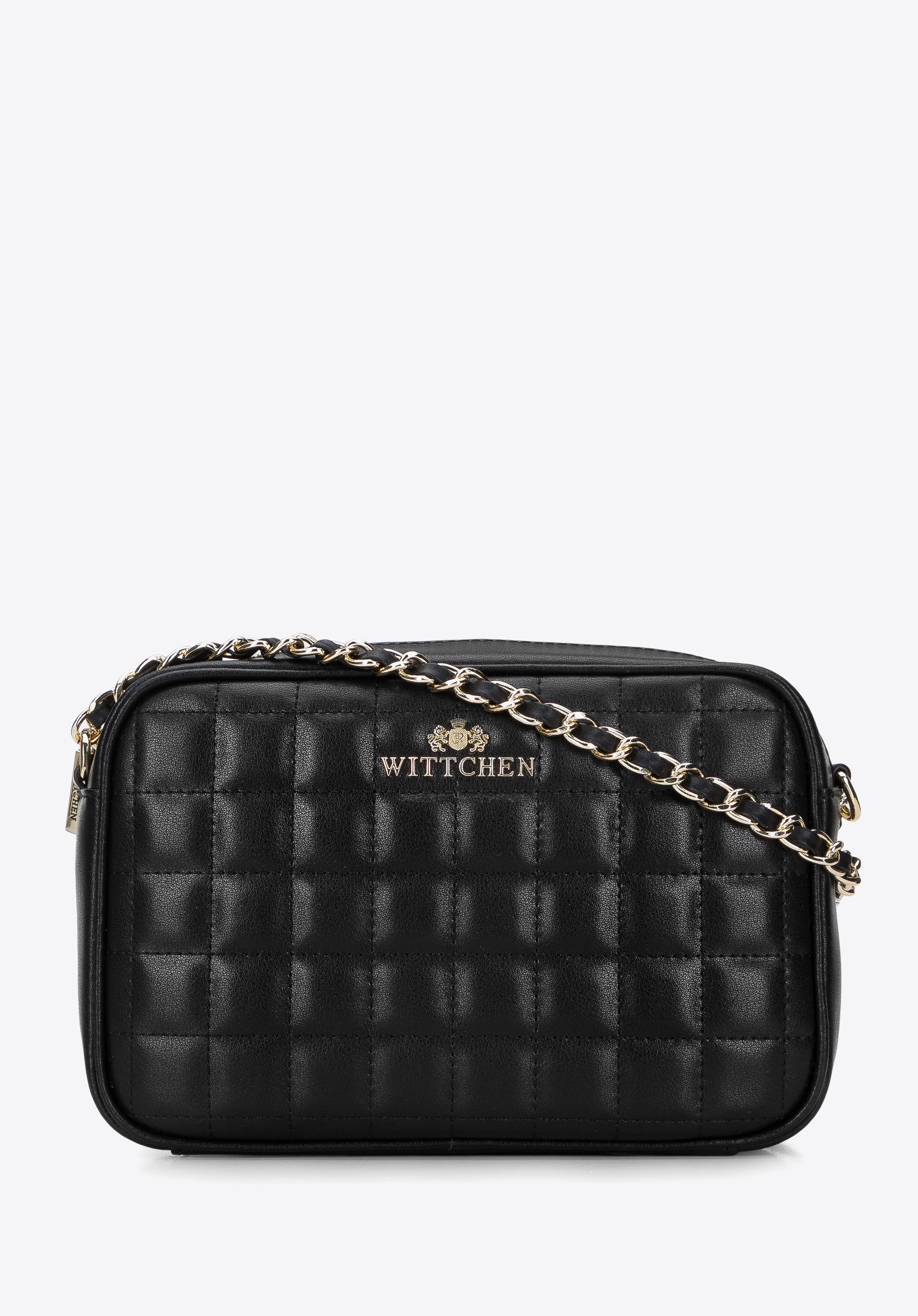 Damska listonoszka skórzana pikowana na łańcuszku