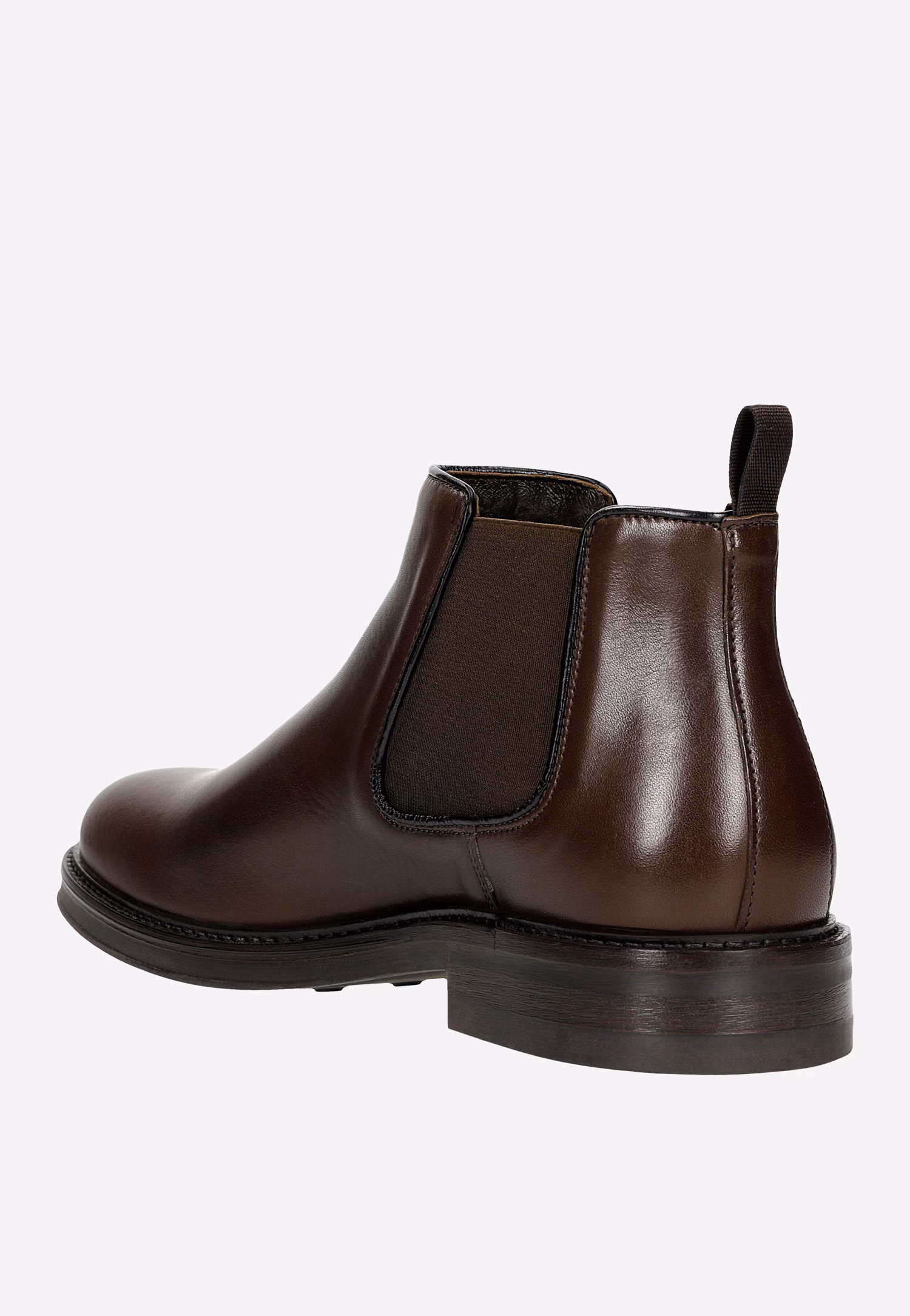 Ciemnobrązowe sztyblety męskie ze skóry licowej