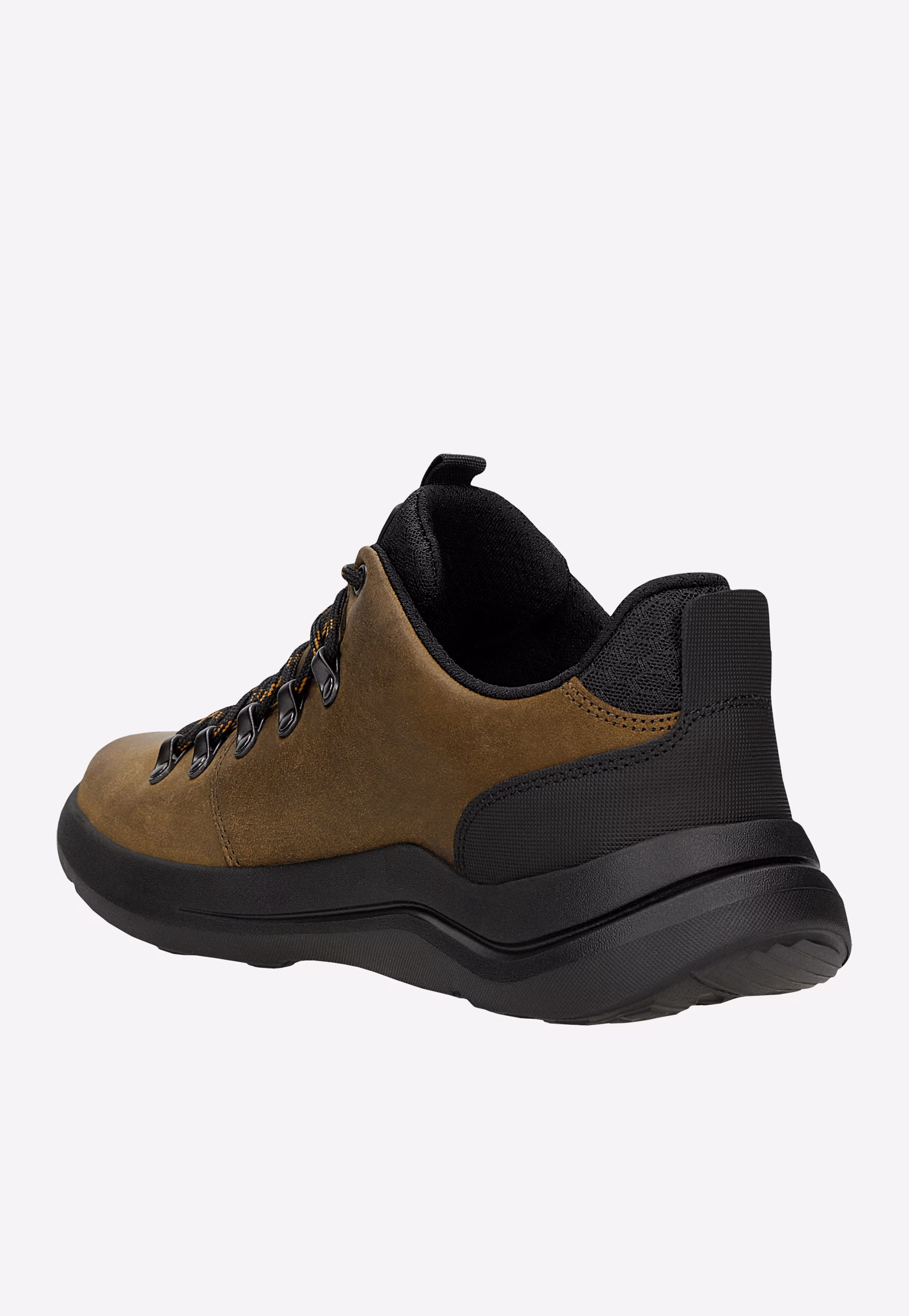 Brązowo-czarne niskie trekkingi męskie ze skóry crazy horse