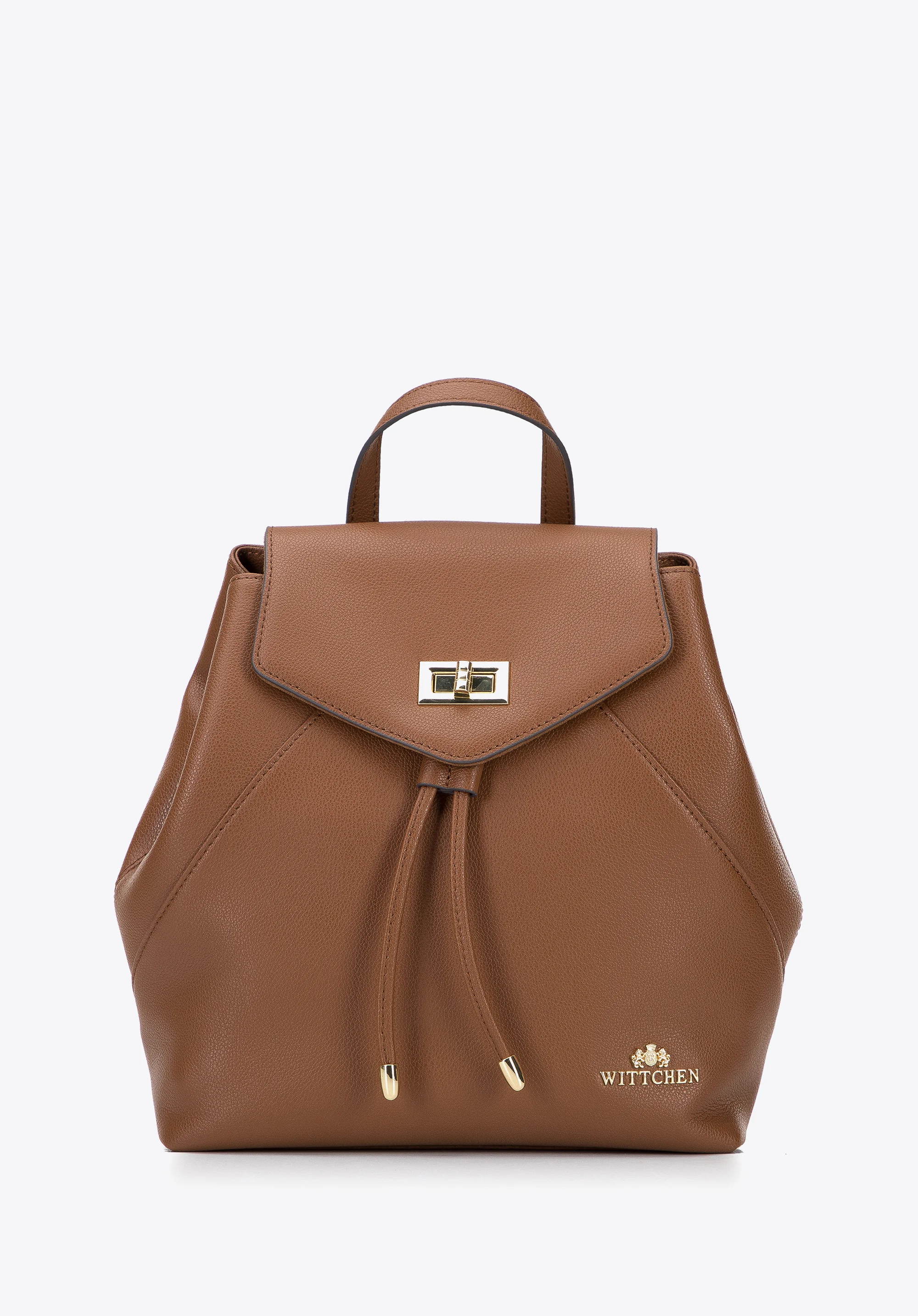 Damski plecak worek skórzany z przeszyciami