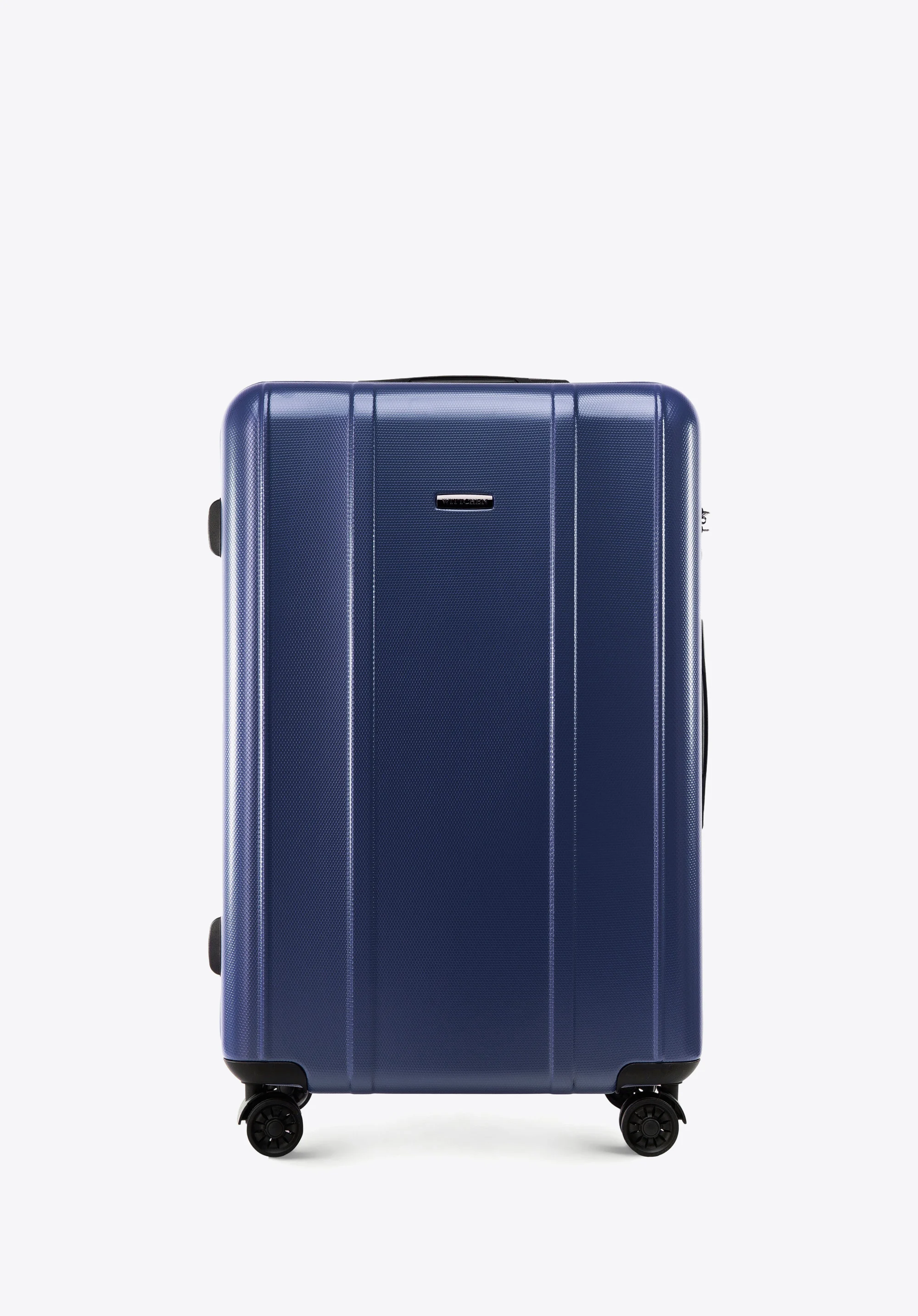 Walizka kabinowa z polikarbonu z pionowymi tłoczeniami