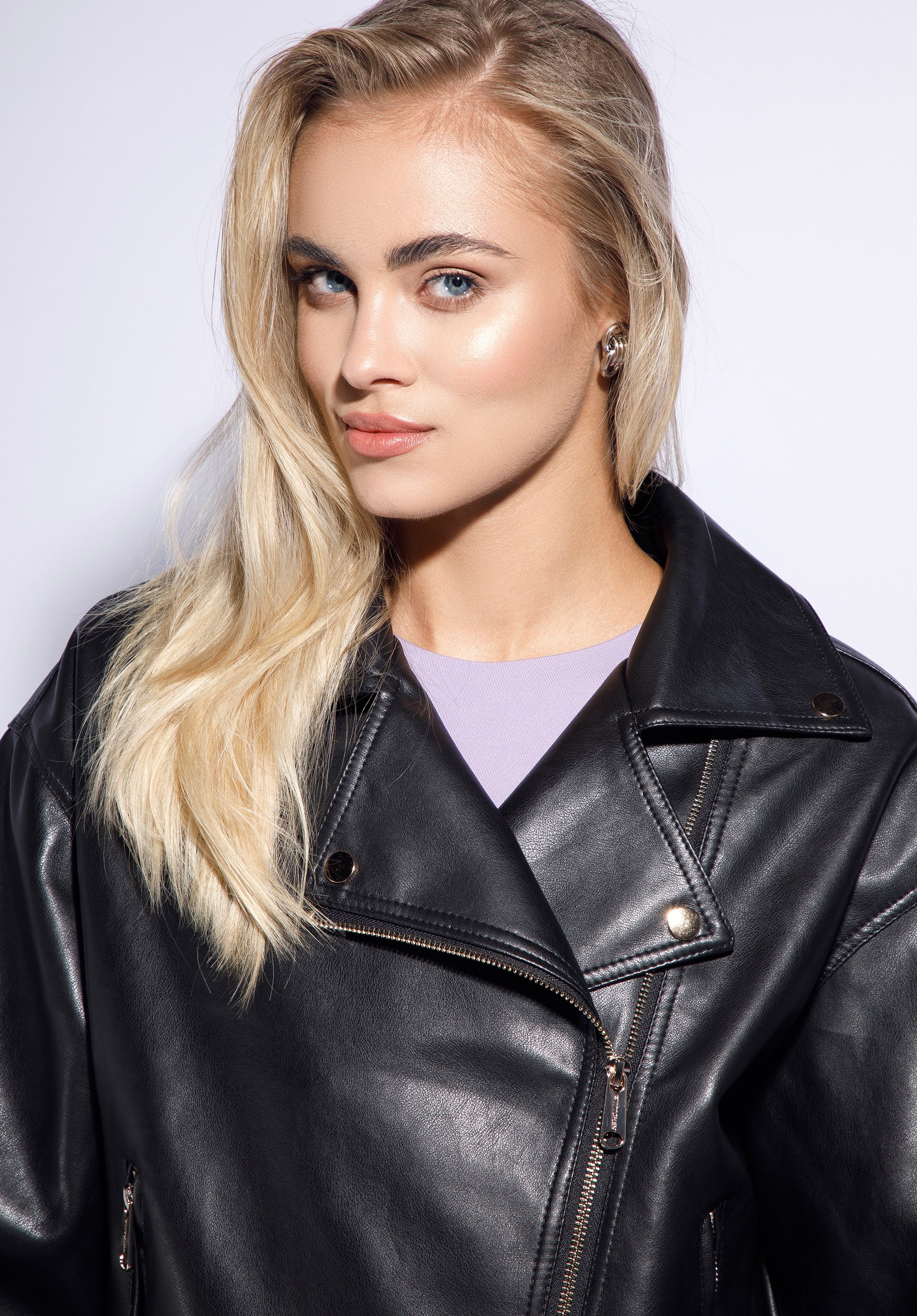 Damska ramoneska oversize z ekoskóry