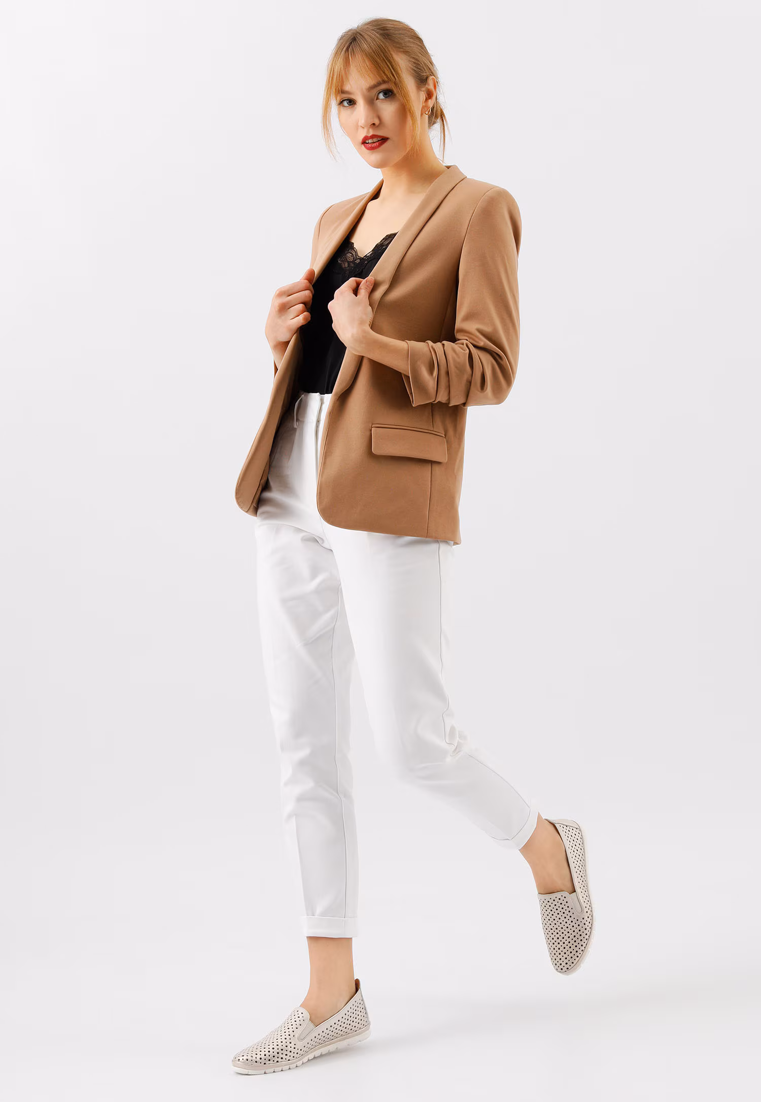 Złote loafersy damskie z linii Comfort