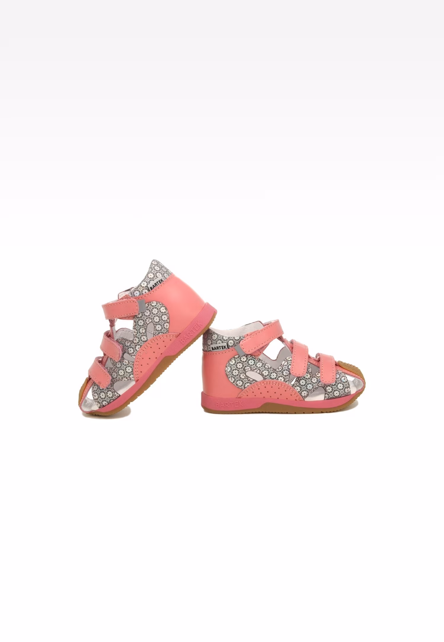 Sandały BARTEK 81021-008, dla dziewcząt, różowo-szary