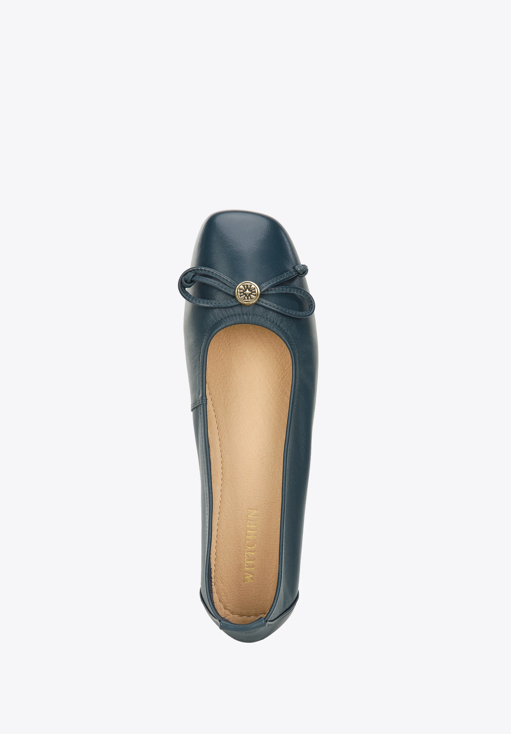 Baleriny z miękkiej skóry z kokardką