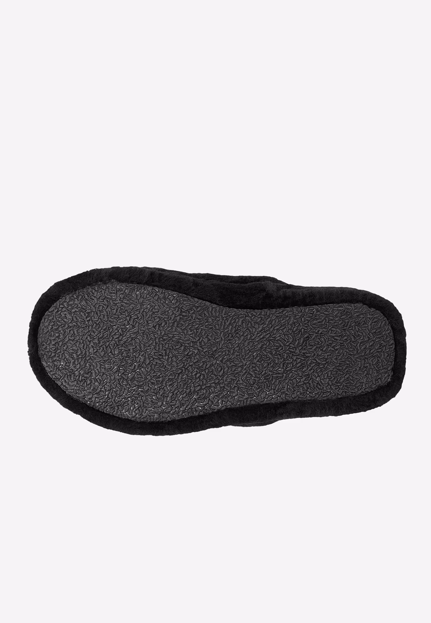 RELAKS czarne puchate kapcie z gumką na piętę