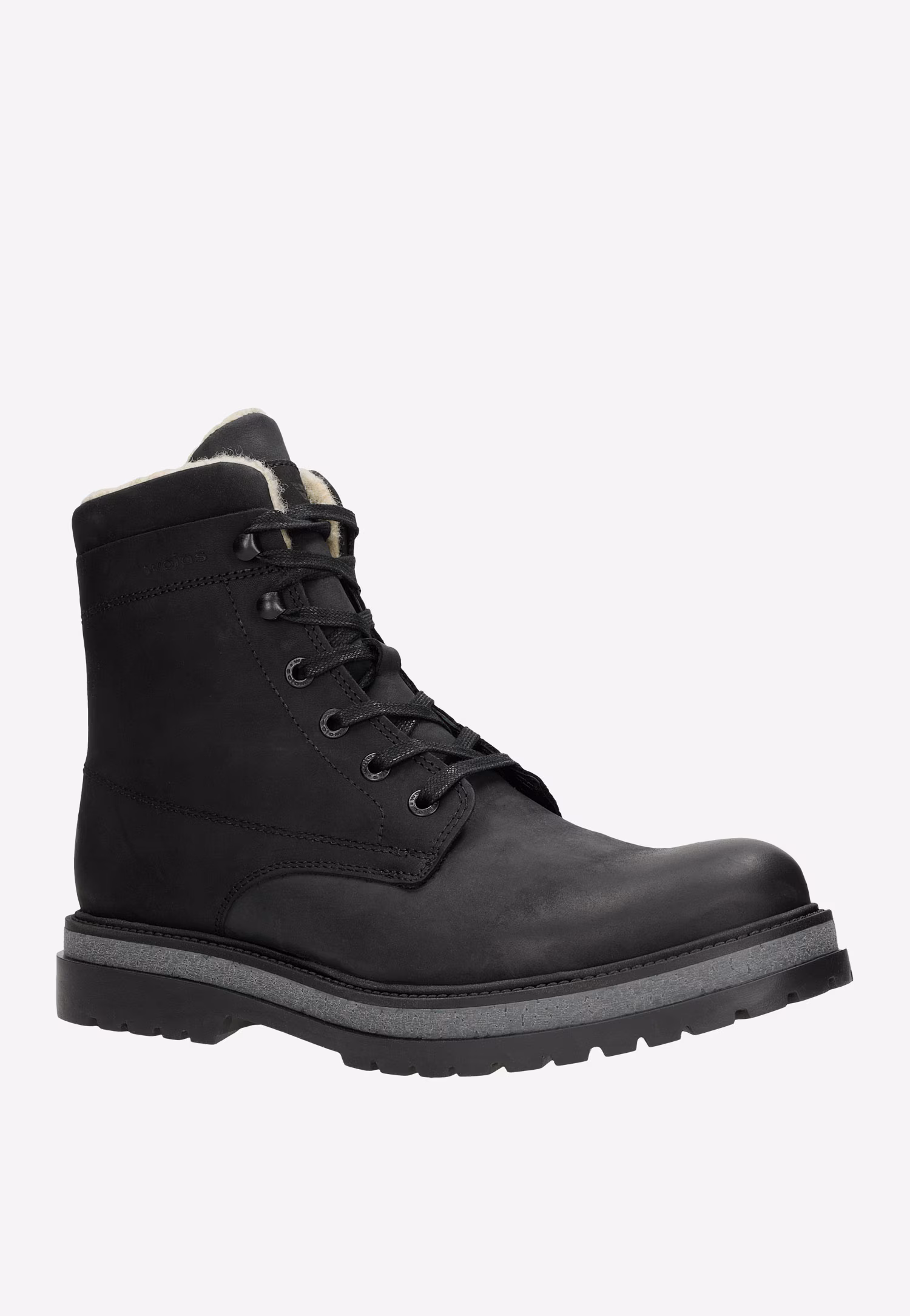 Czarne zimowe trzewiki męskie ze skóry crazy horse i nubuku