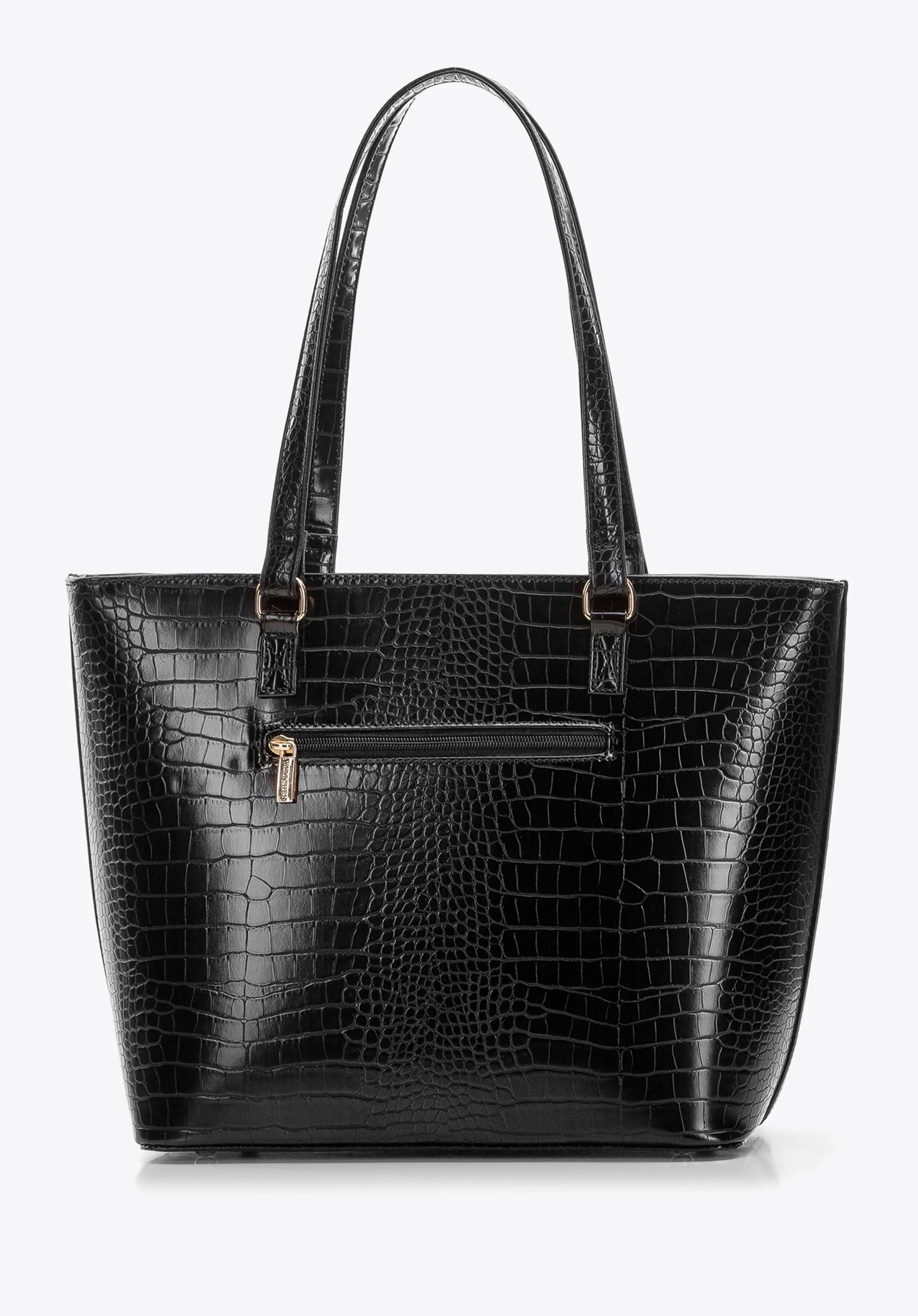 Torebka shopperka z ekoskóry o fakturze croco