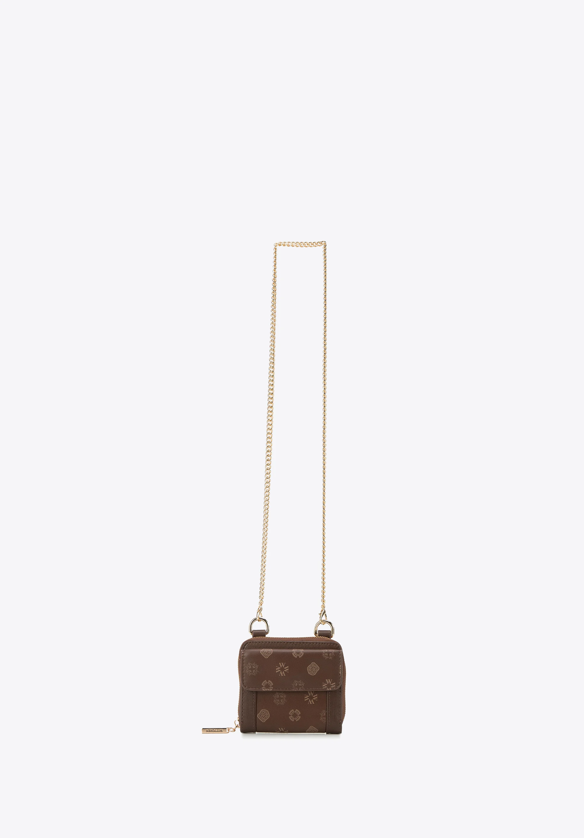 Damski portfel skórzany na łańcuszku