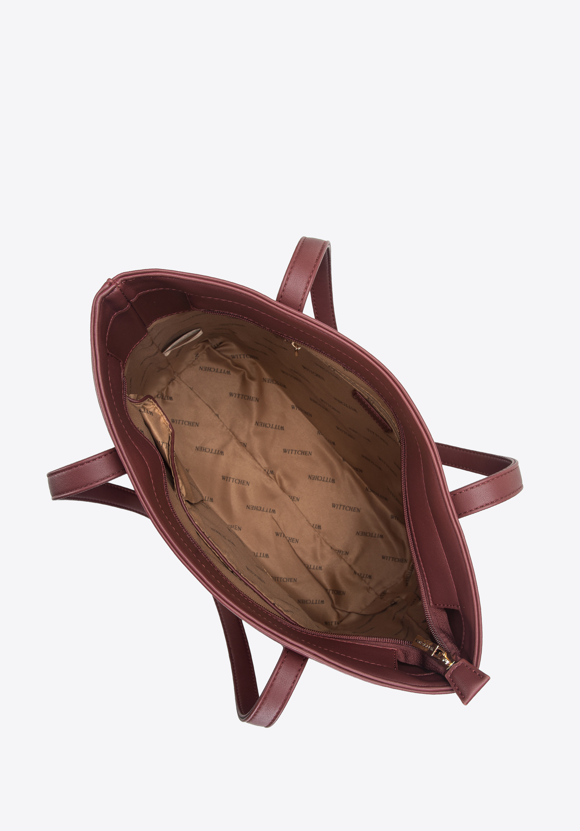 Damska shopperka z ekoskóry o dwóch fakturach i łańcuchem