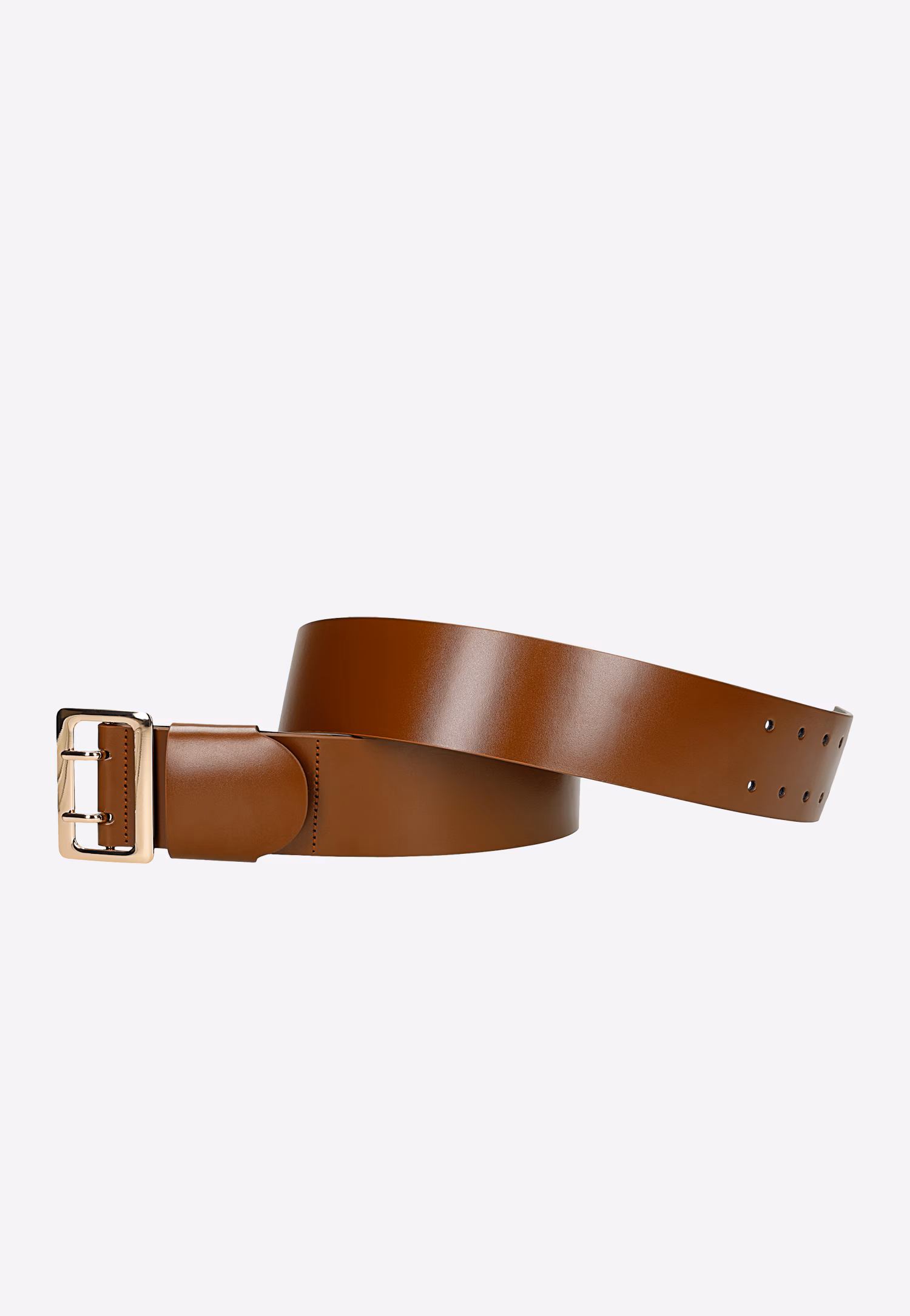 Brązowy skórzany pasek damski