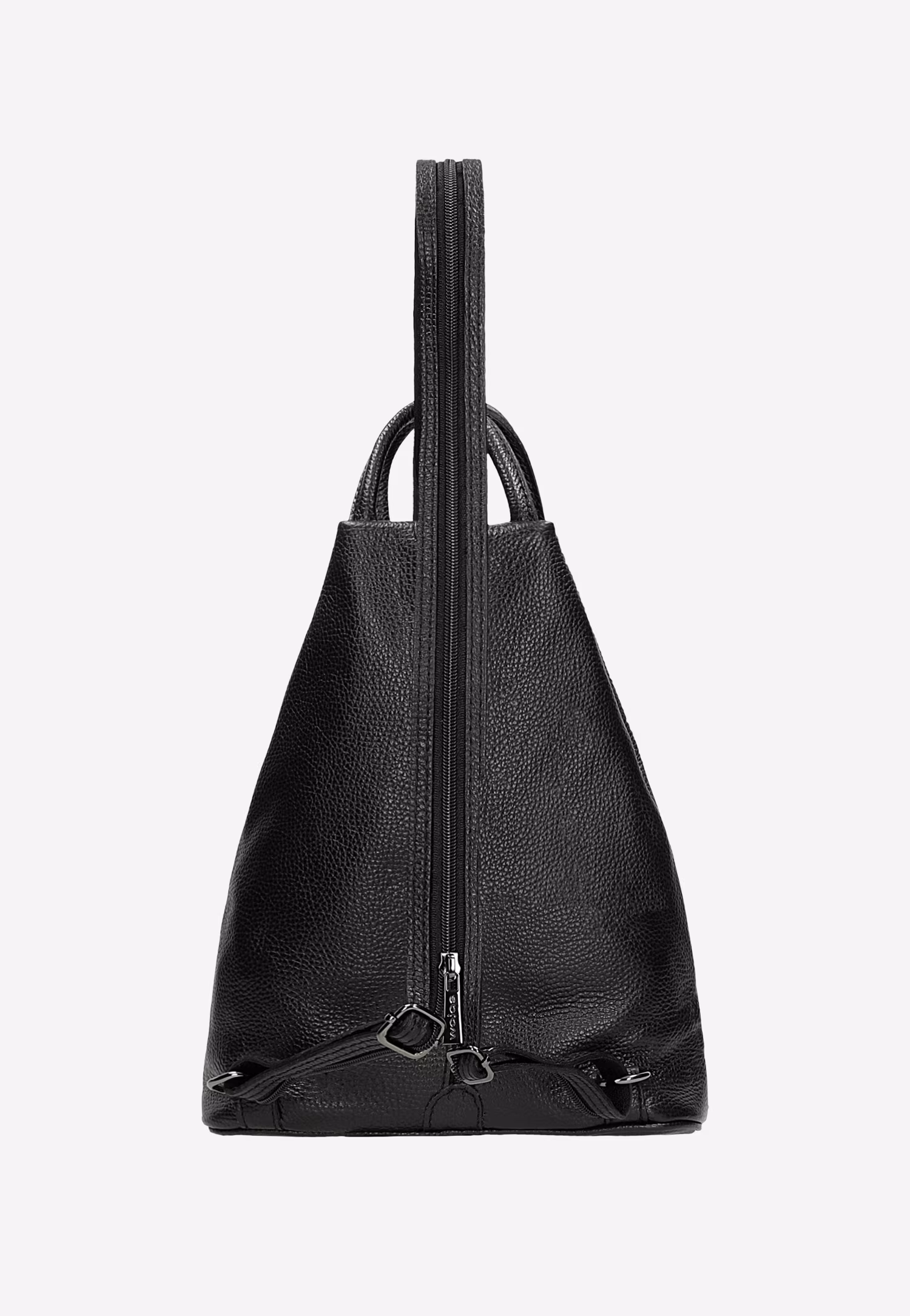 Beżowy trójkątny plecak miejski z suwakiem