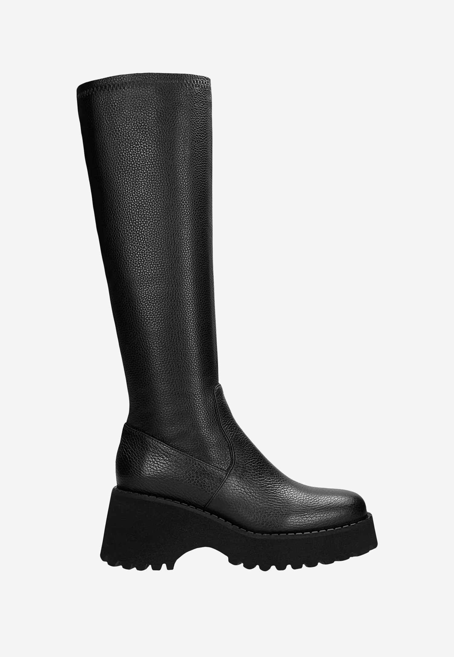 Czarne jesienne kozaki na platformie