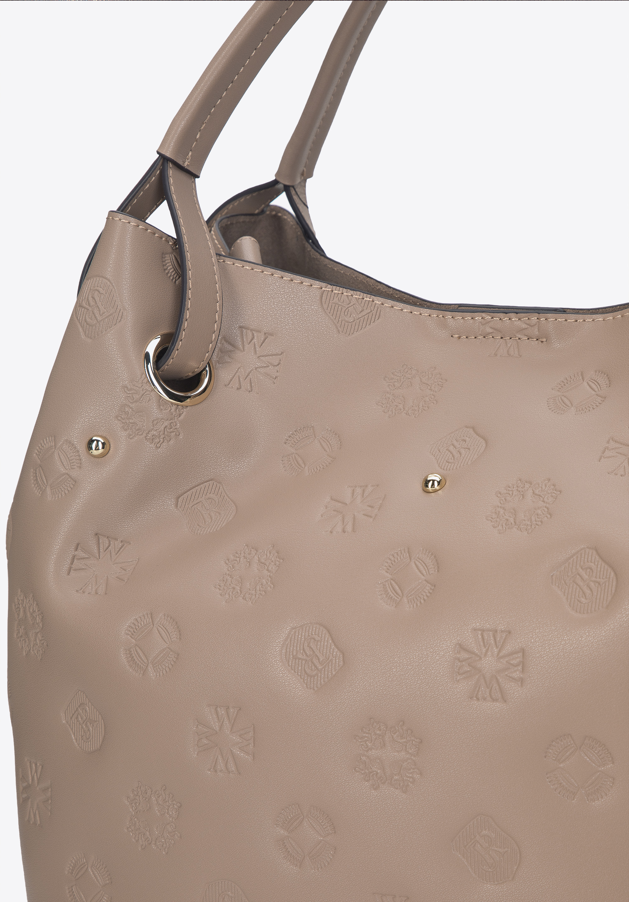 Torebka worek ze skóry w monogram