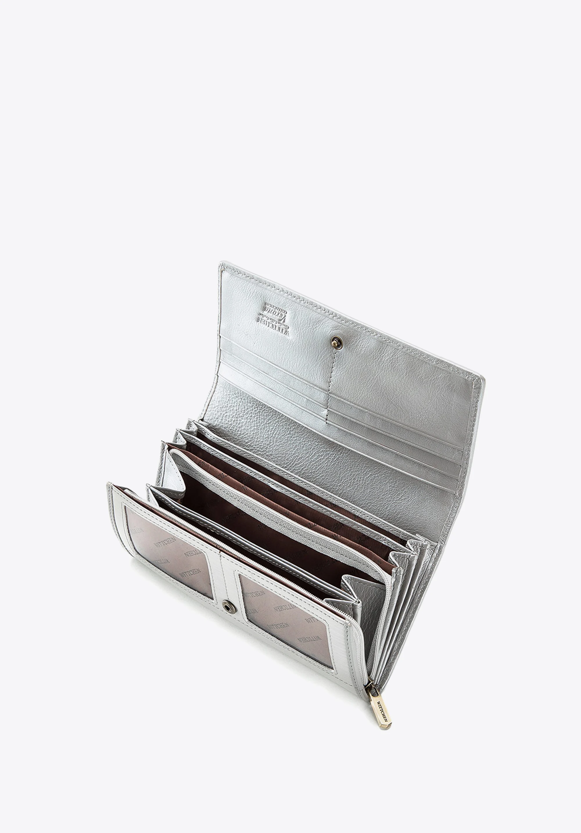 Damski portfel ze skóry lakierowany duży