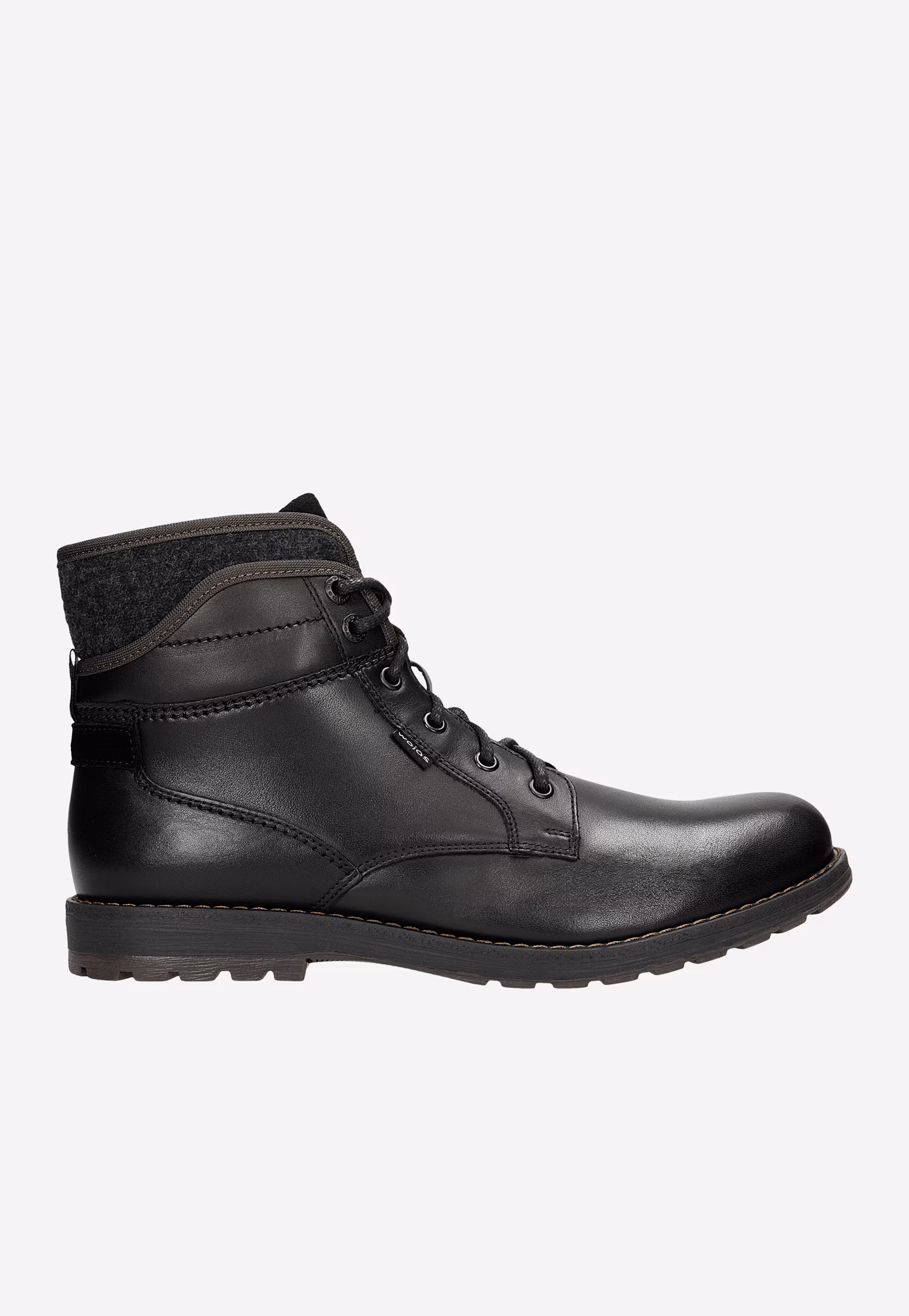 Brązowe workery męskie z ozdobną pikowaną cholewką