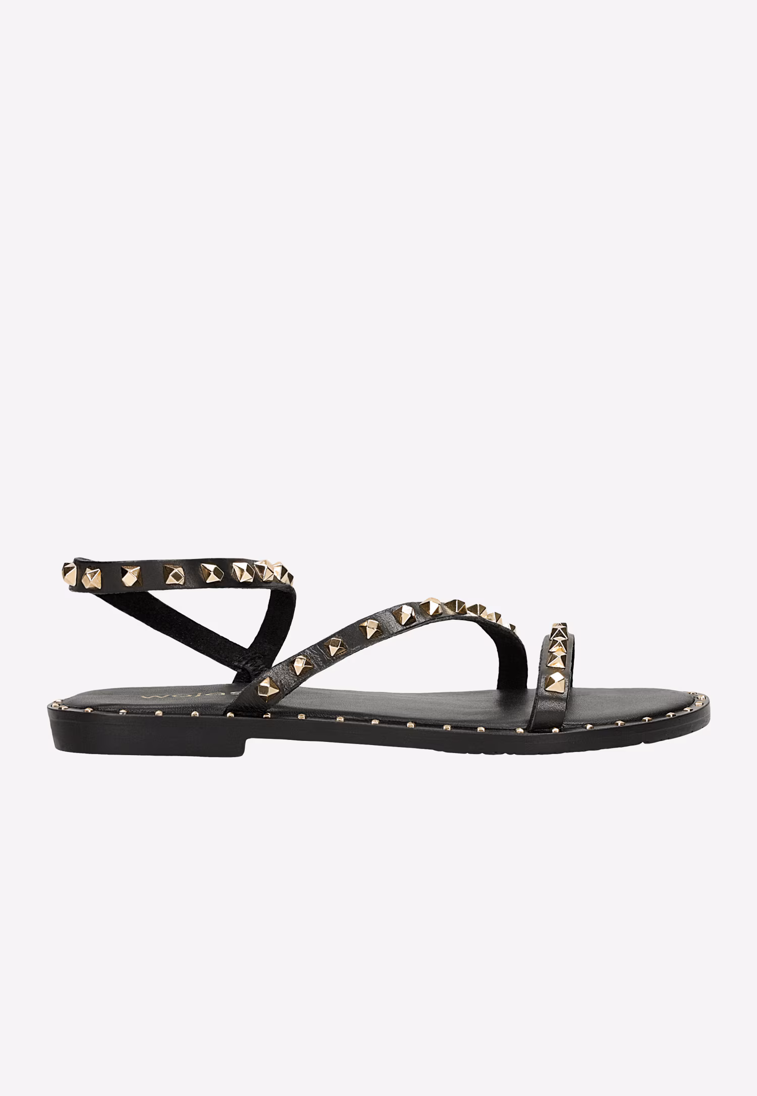 Beżowe skórzane sandały z ćwiekami