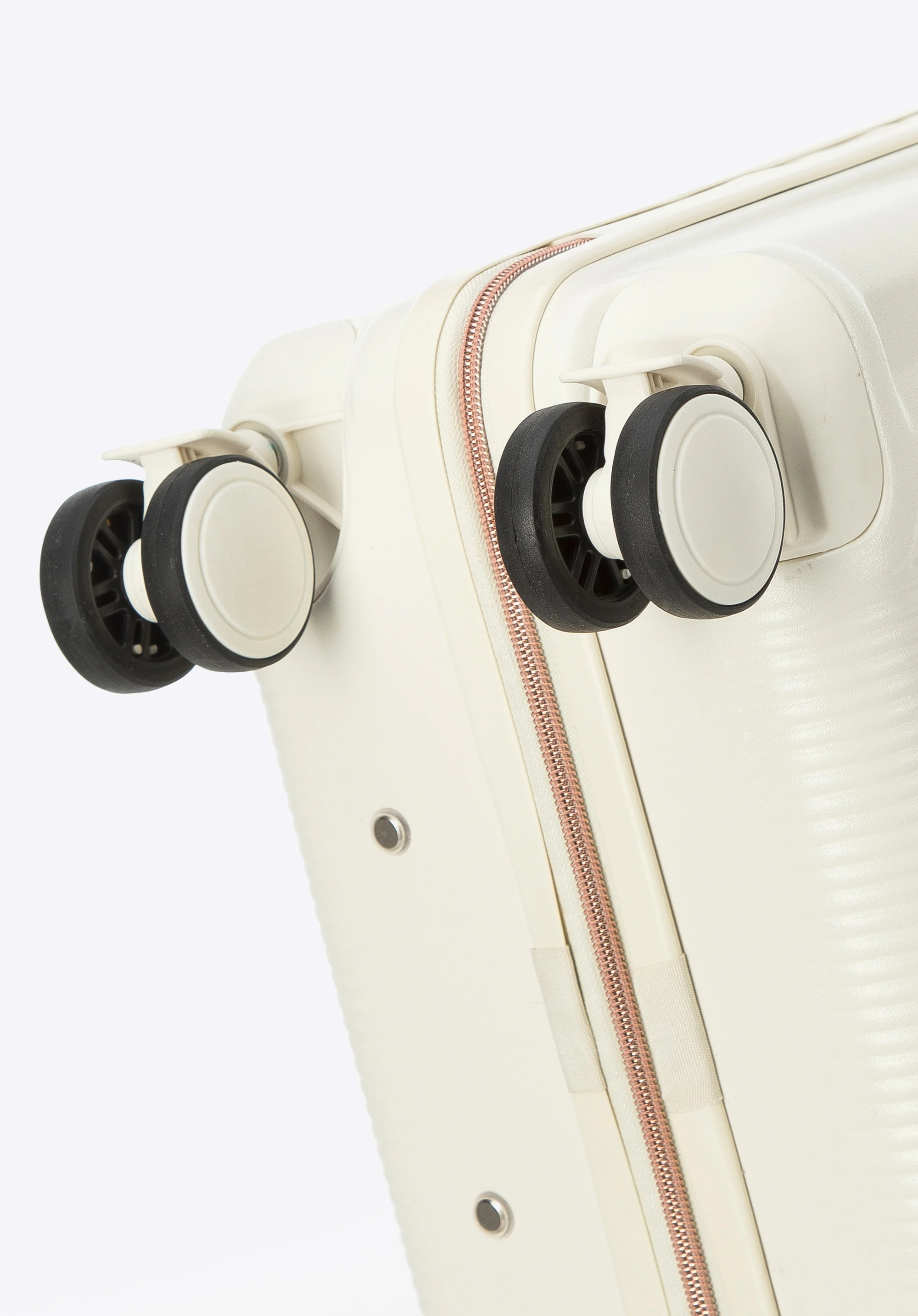 Walizka kabinowa z polikarbonu z suwakiem w kolorze różowego złota