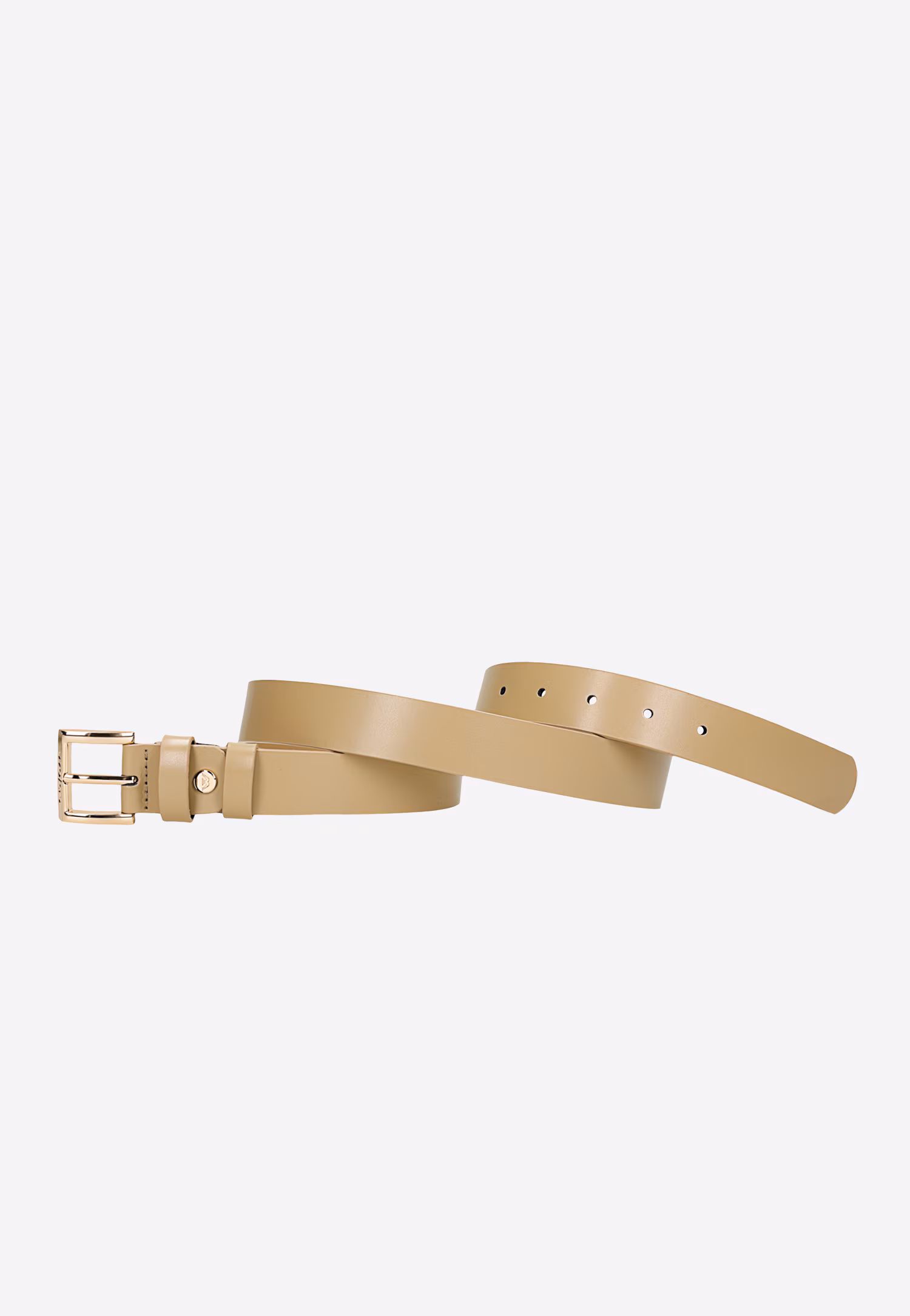 Beżowy pasek damski z dwoiny welurowej