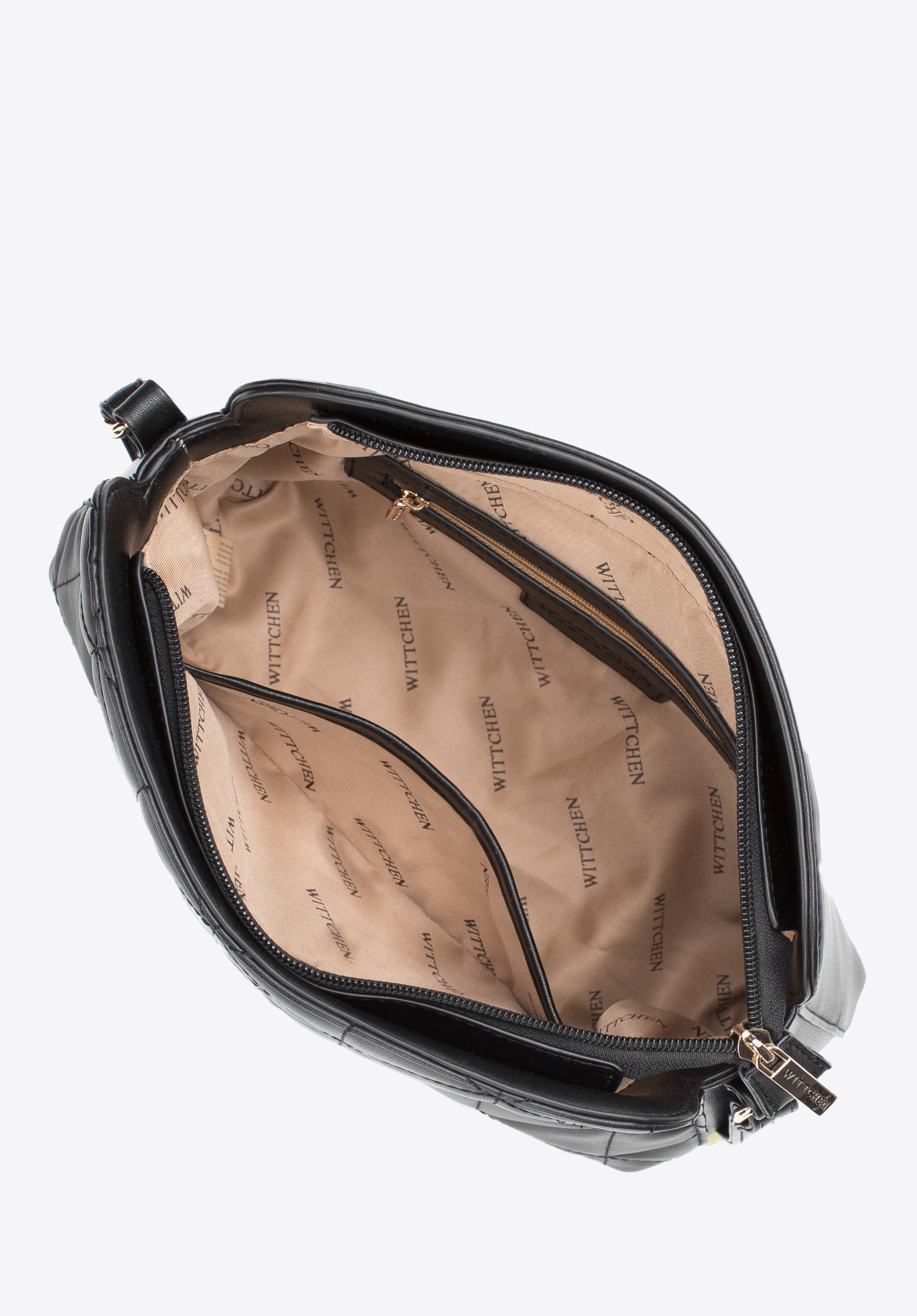 Damska listonoszka z ekoskóry pikowanej w trójkąty