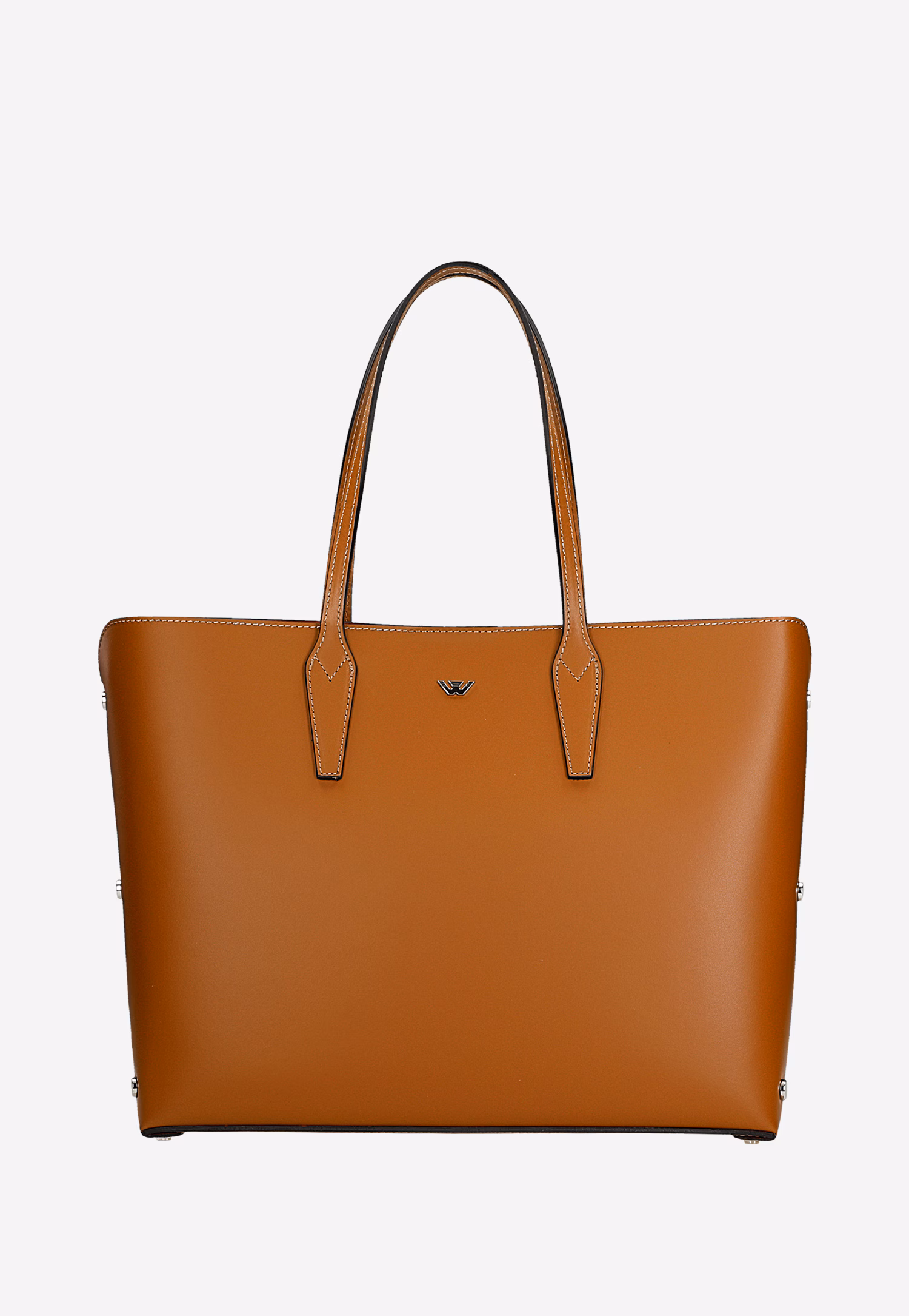 Duża shopperka skórzana z czerwonym wnętrzem