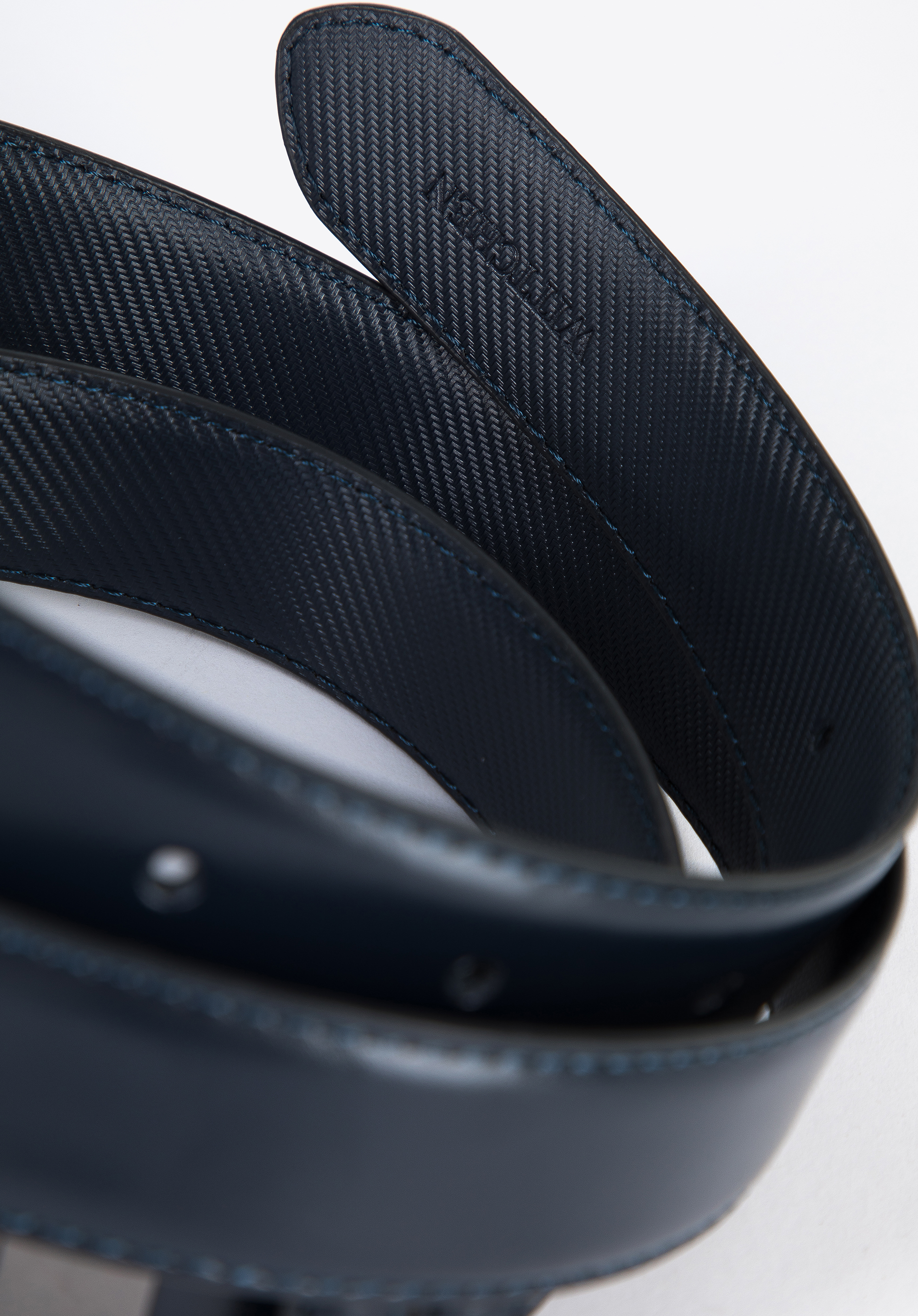 Męski pasek skórzany dwustronny wąski