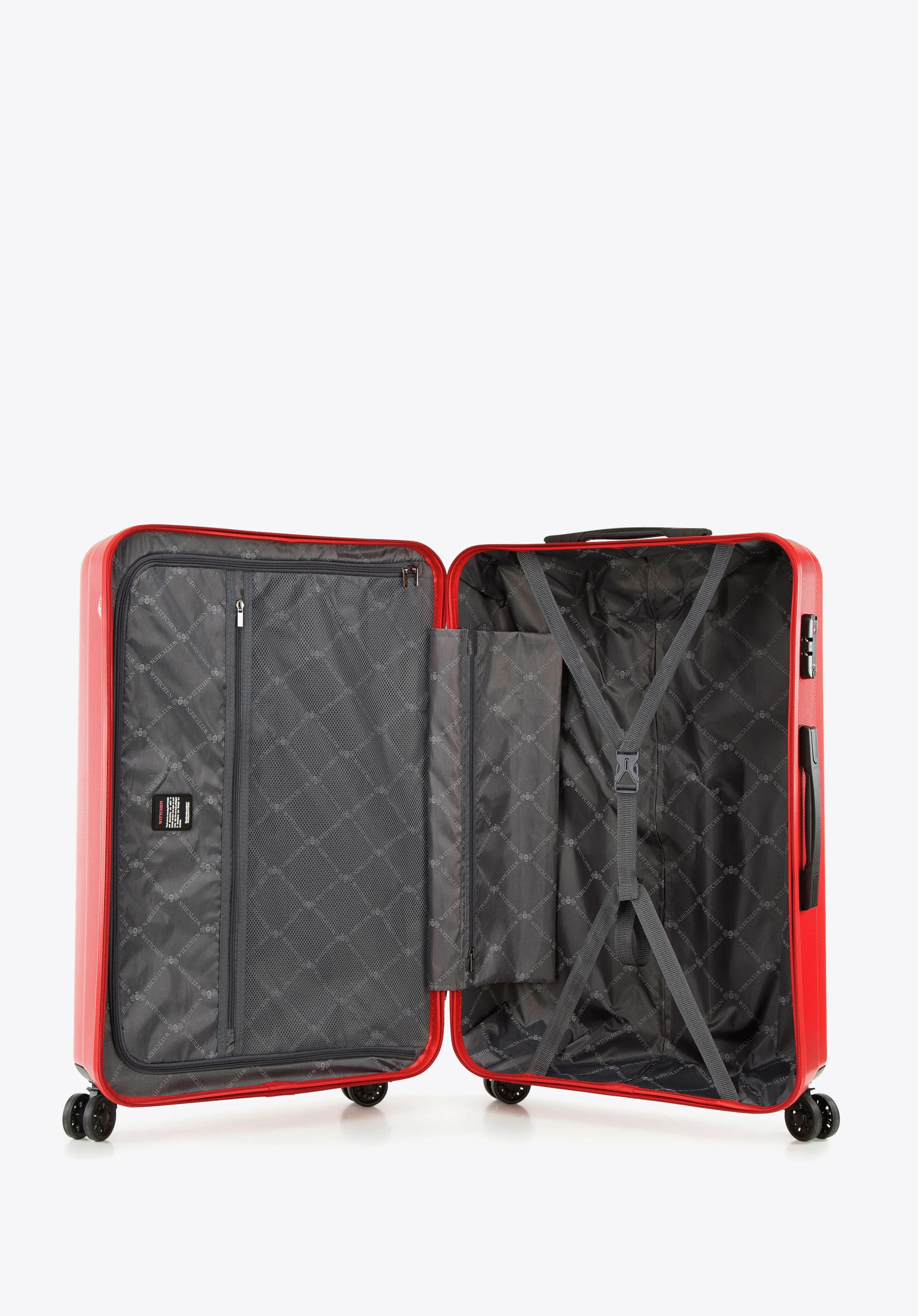 Walizka kabinowa z polikarbonu z pionowymi tłoczeniami