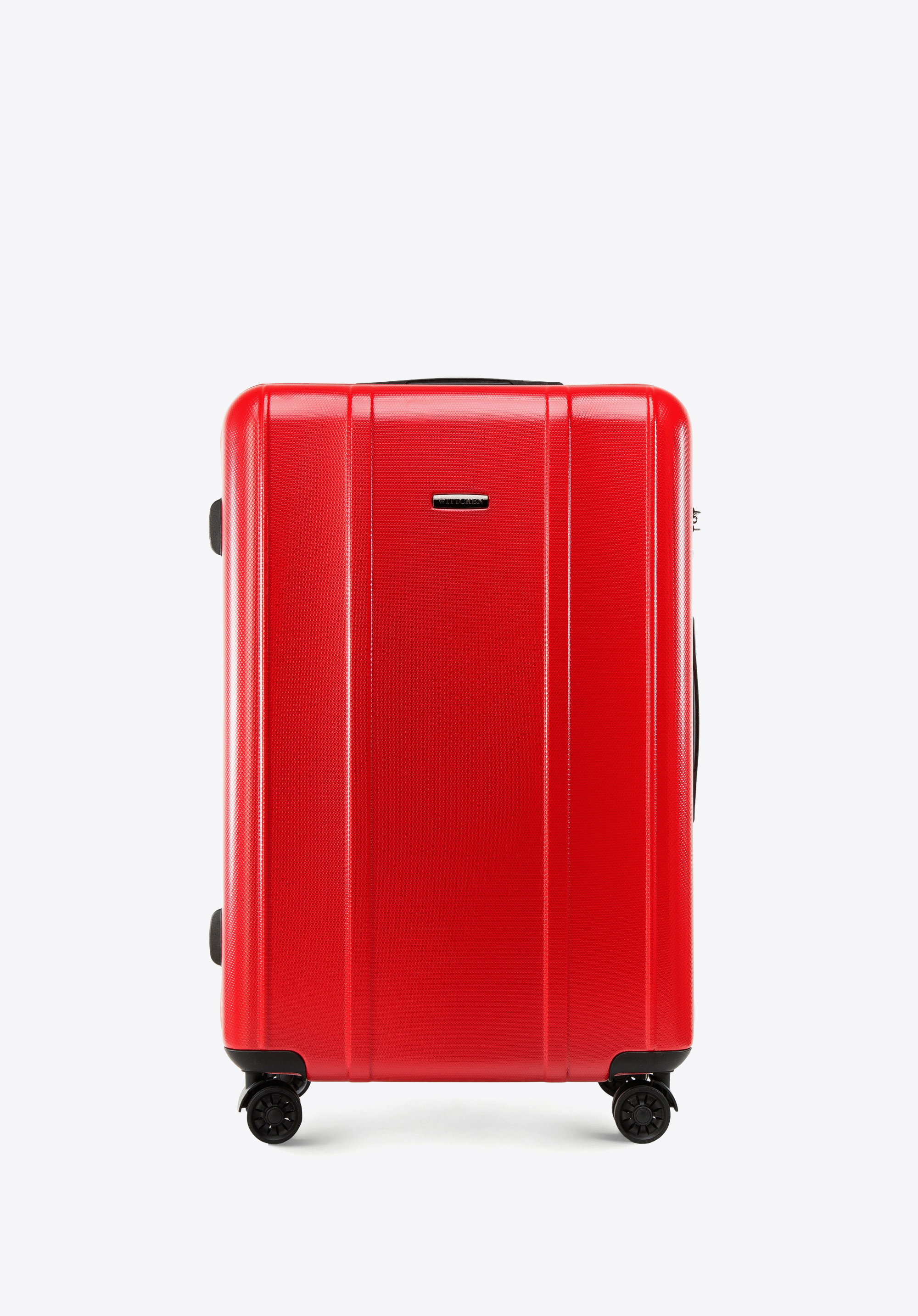 Walizka kabinowa z polikarbonu z pionowymi tłoczeniami