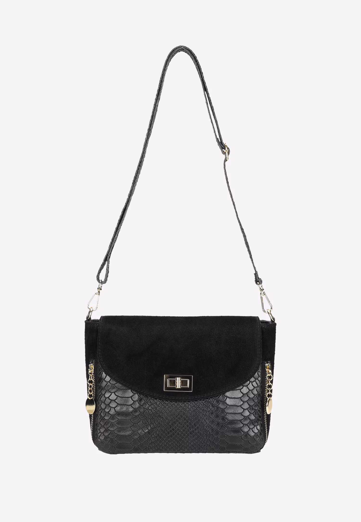 Ciemnobrązowa torebka damska z ciekawą fakturą