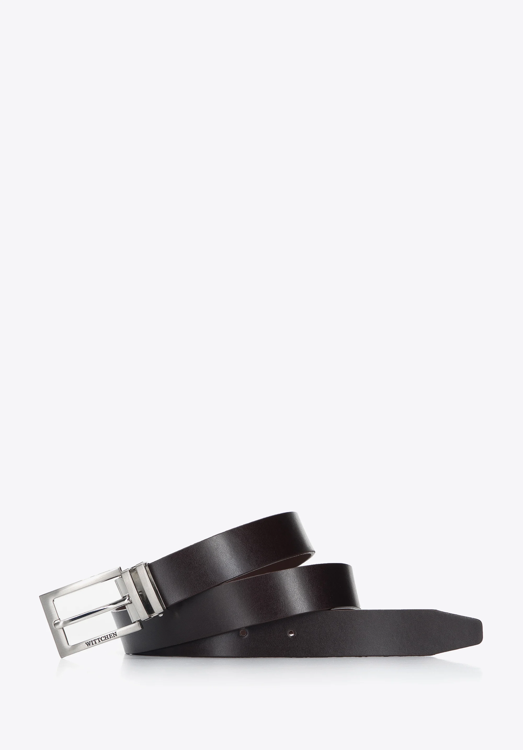 Męski pasek skórzany z podwójną metalową szlufką