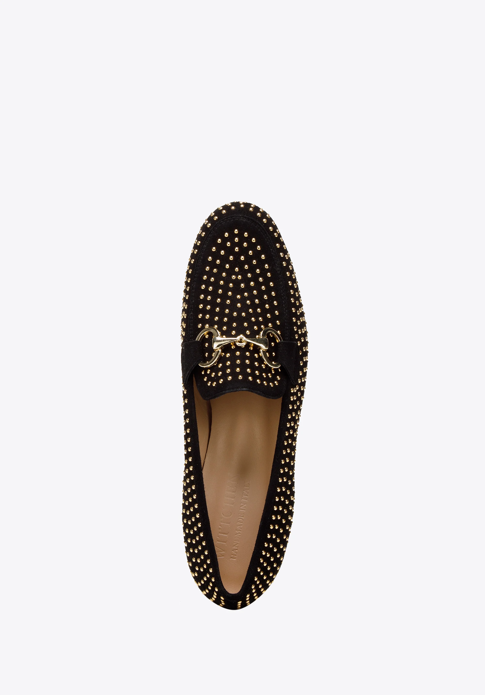 Damskie mokasyny zamszowe z nitami