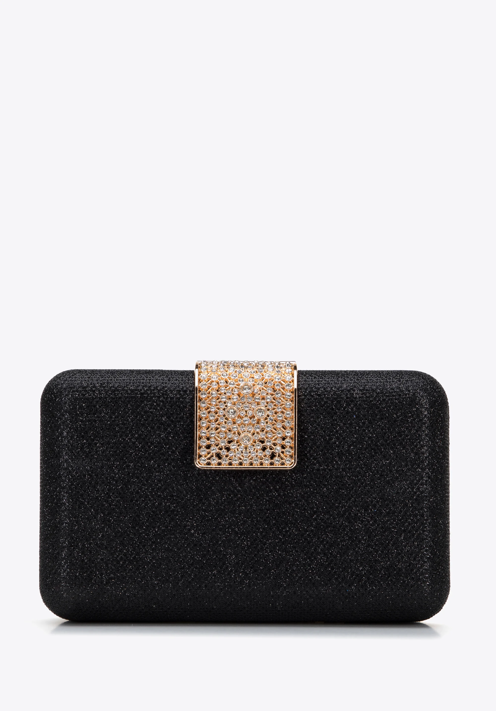 Torebka wieczorowa pudełkowa z błyszczącym zapięciem