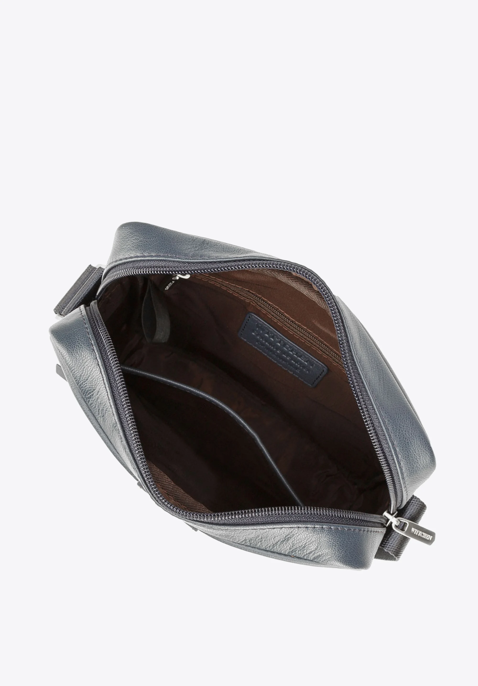 Męska listonoszka skórzana stębnowana mała