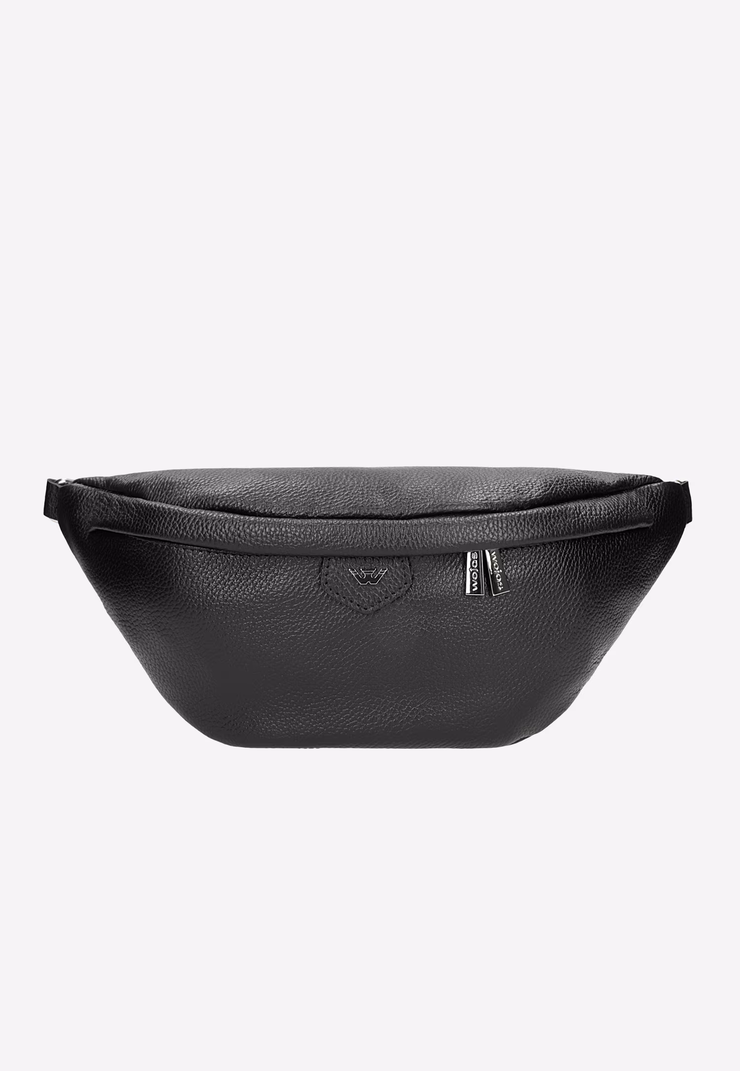 Duża czarna nerka damska ze skóry licowej