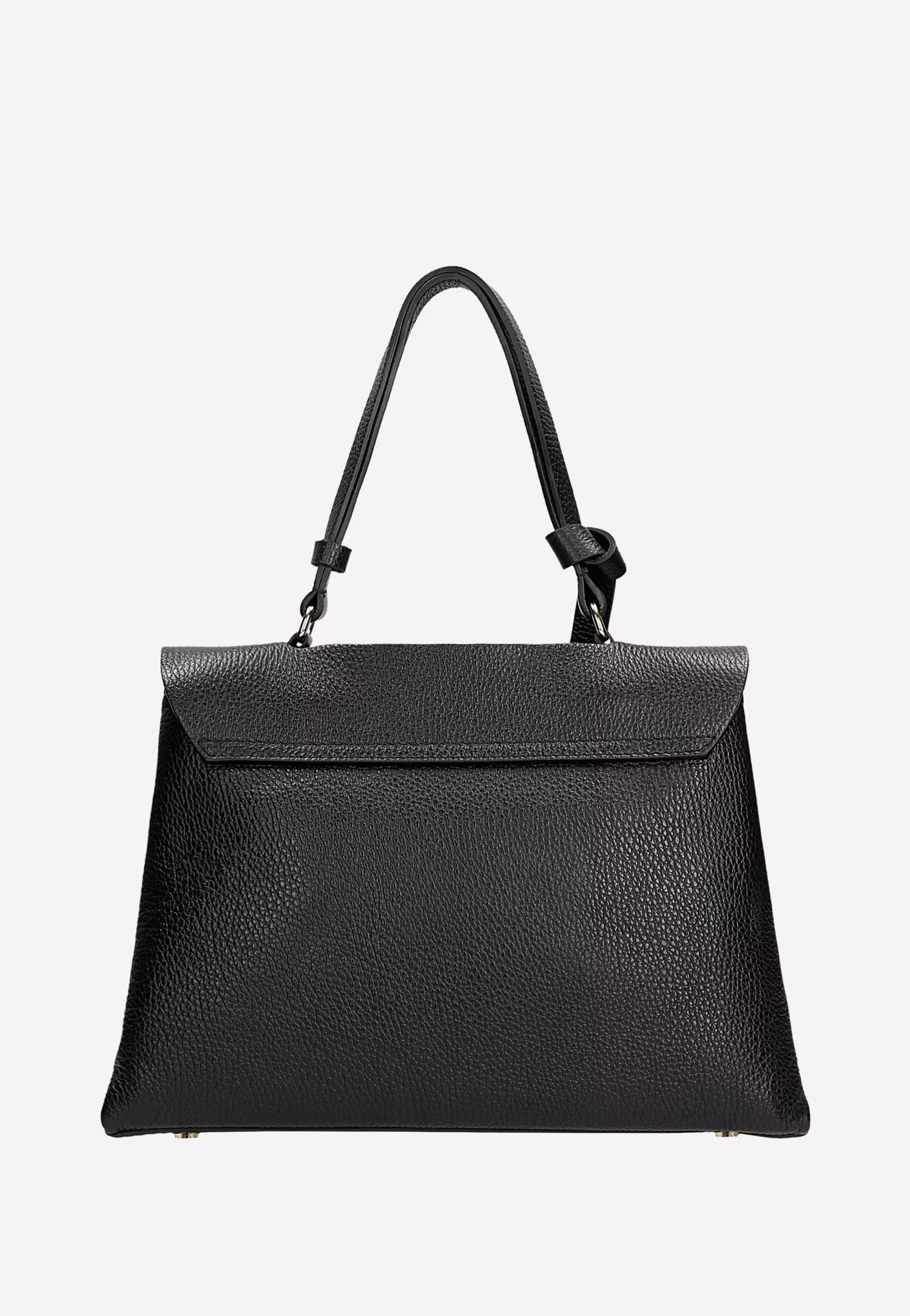 Czarna skórzana torebka kuferek z metalowym zapięciem