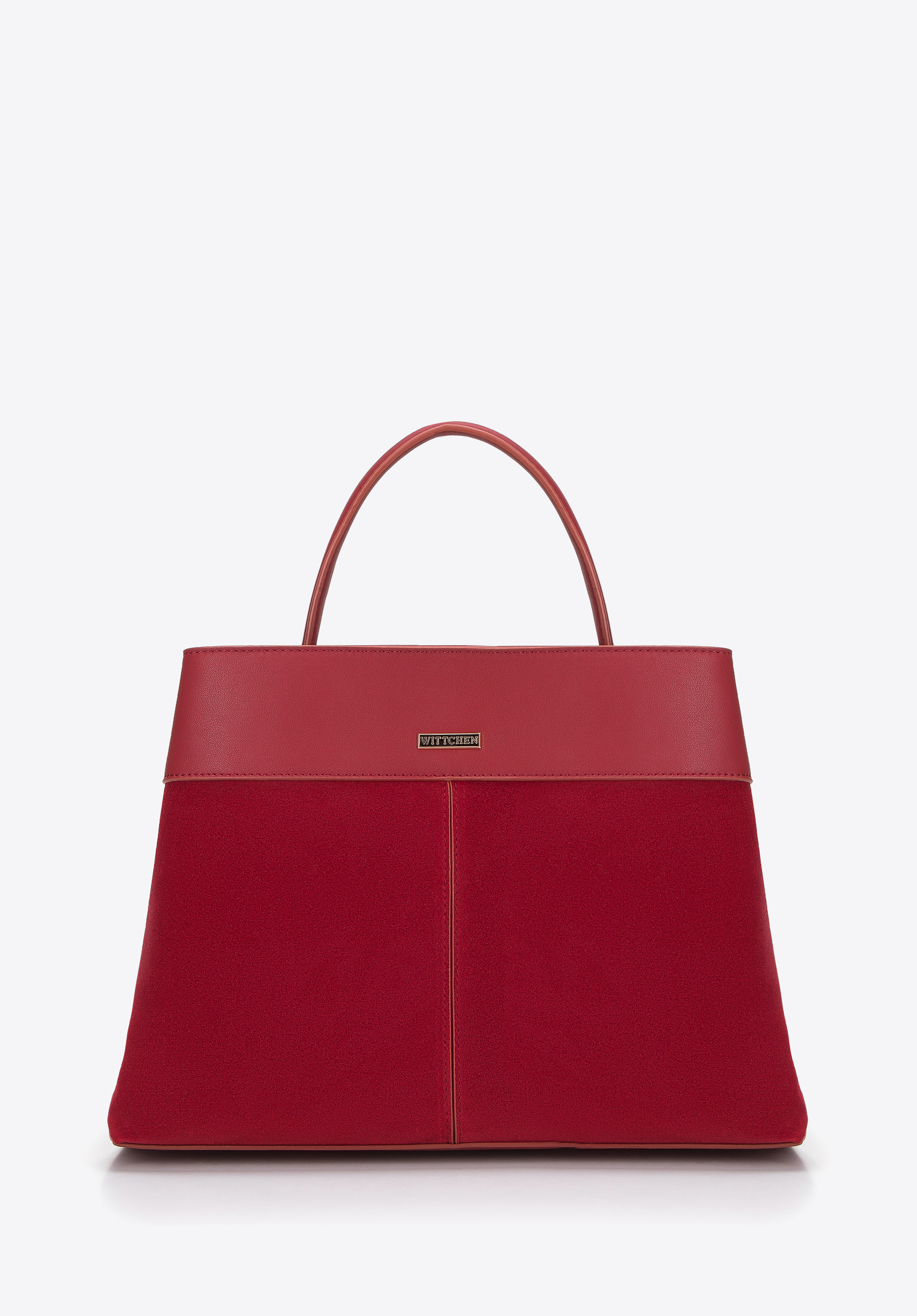 Torebka kuferek z łączonych materiałów