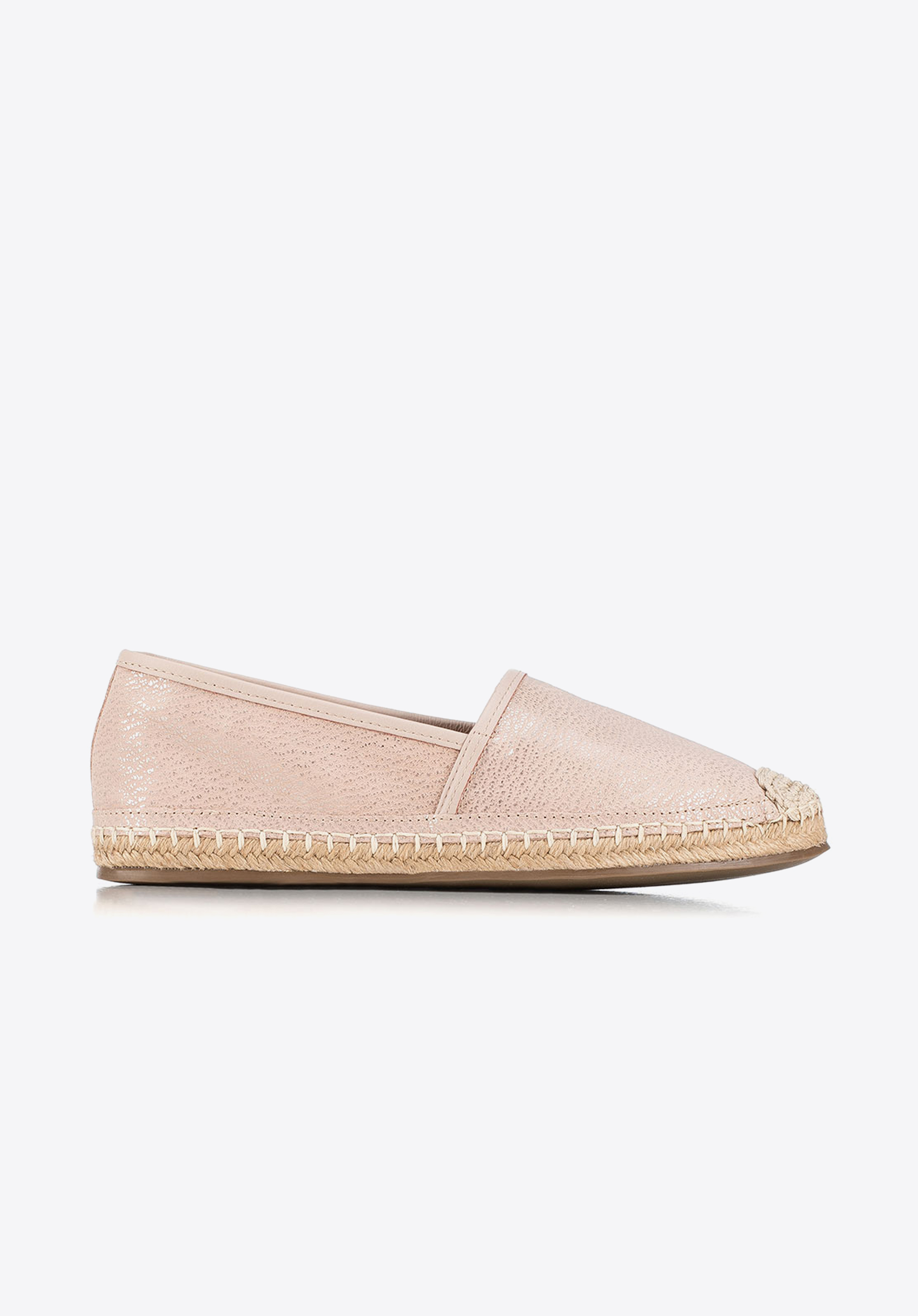 Damskie espadryle z połyskliwego nubuku