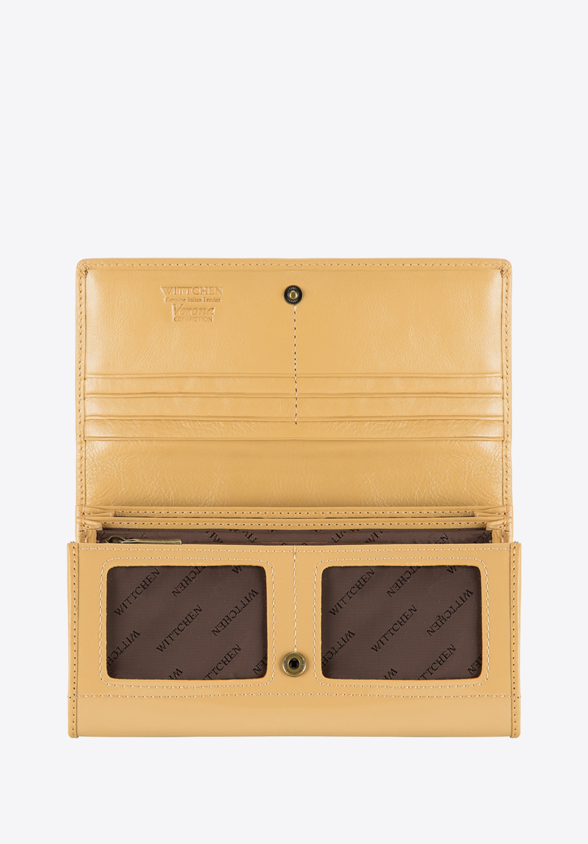 Damski portfel ze skóry lakierowany duży