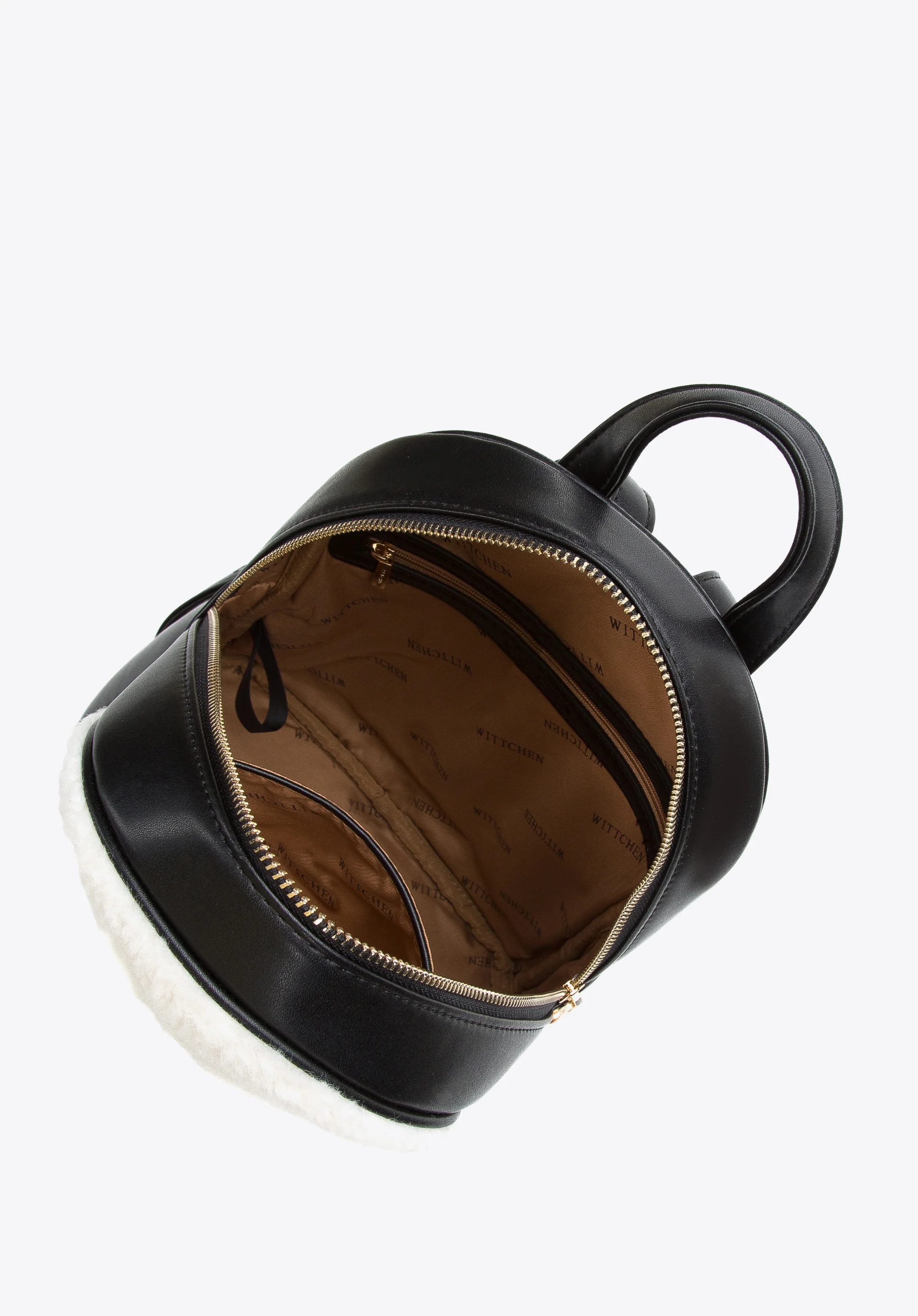 Damski plecak z przodem ze sztucznego futerka