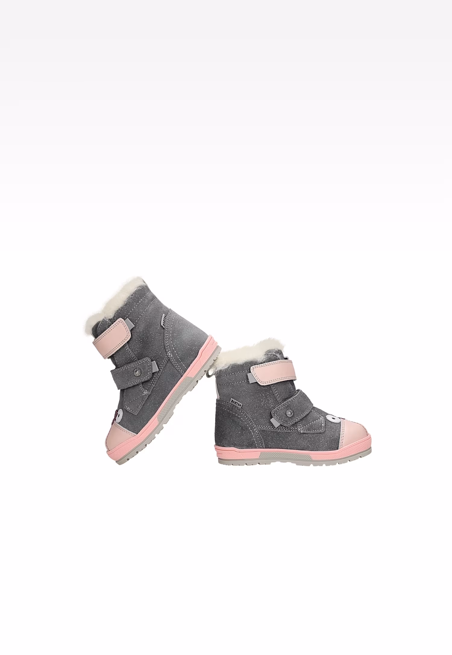 Trzewiki ocieplane BARTEK 84007-70, dla dziewcząt, popielato-różowe