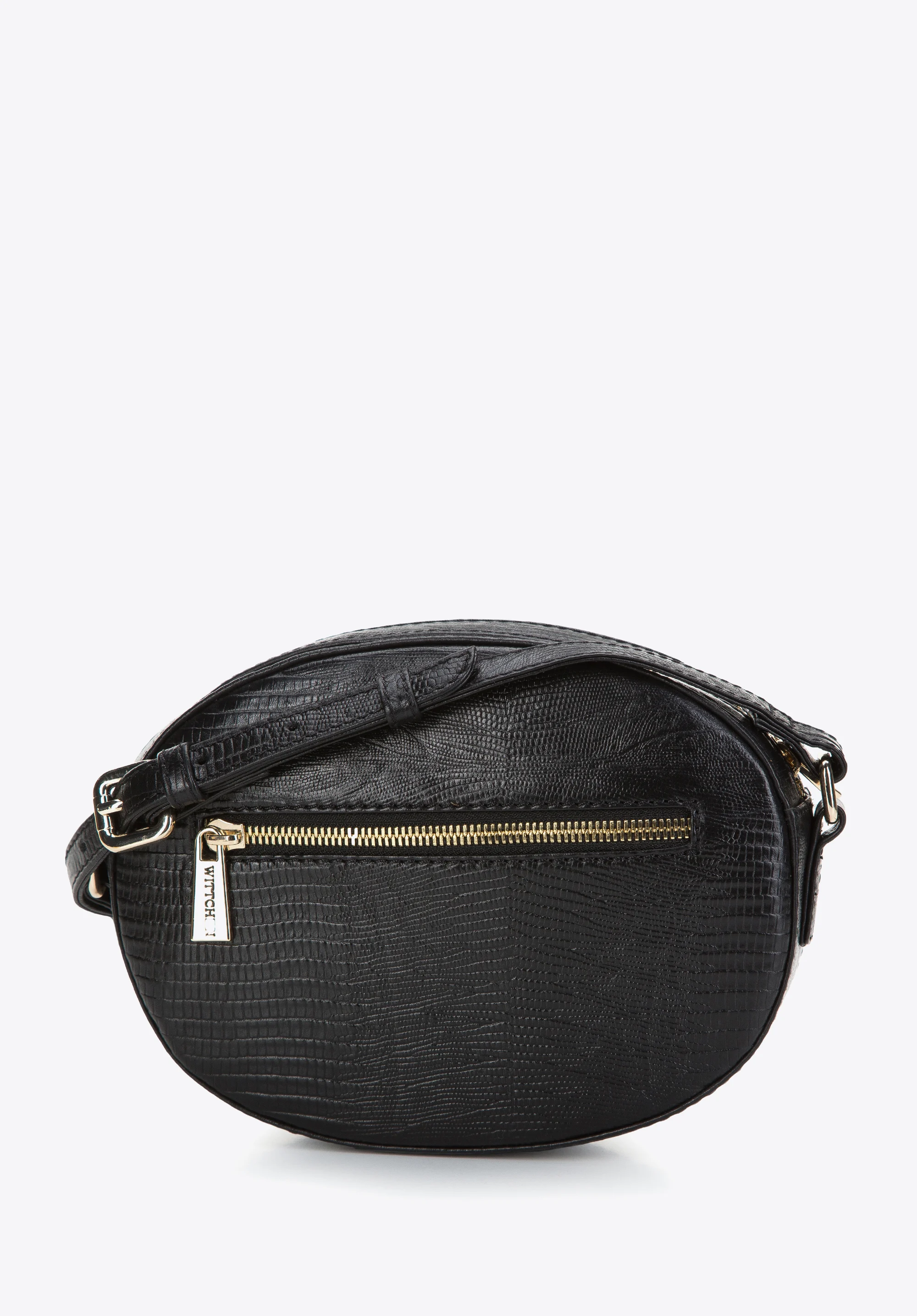 Damska listonoszka ze skóry o egzotycznej fakturze owalna