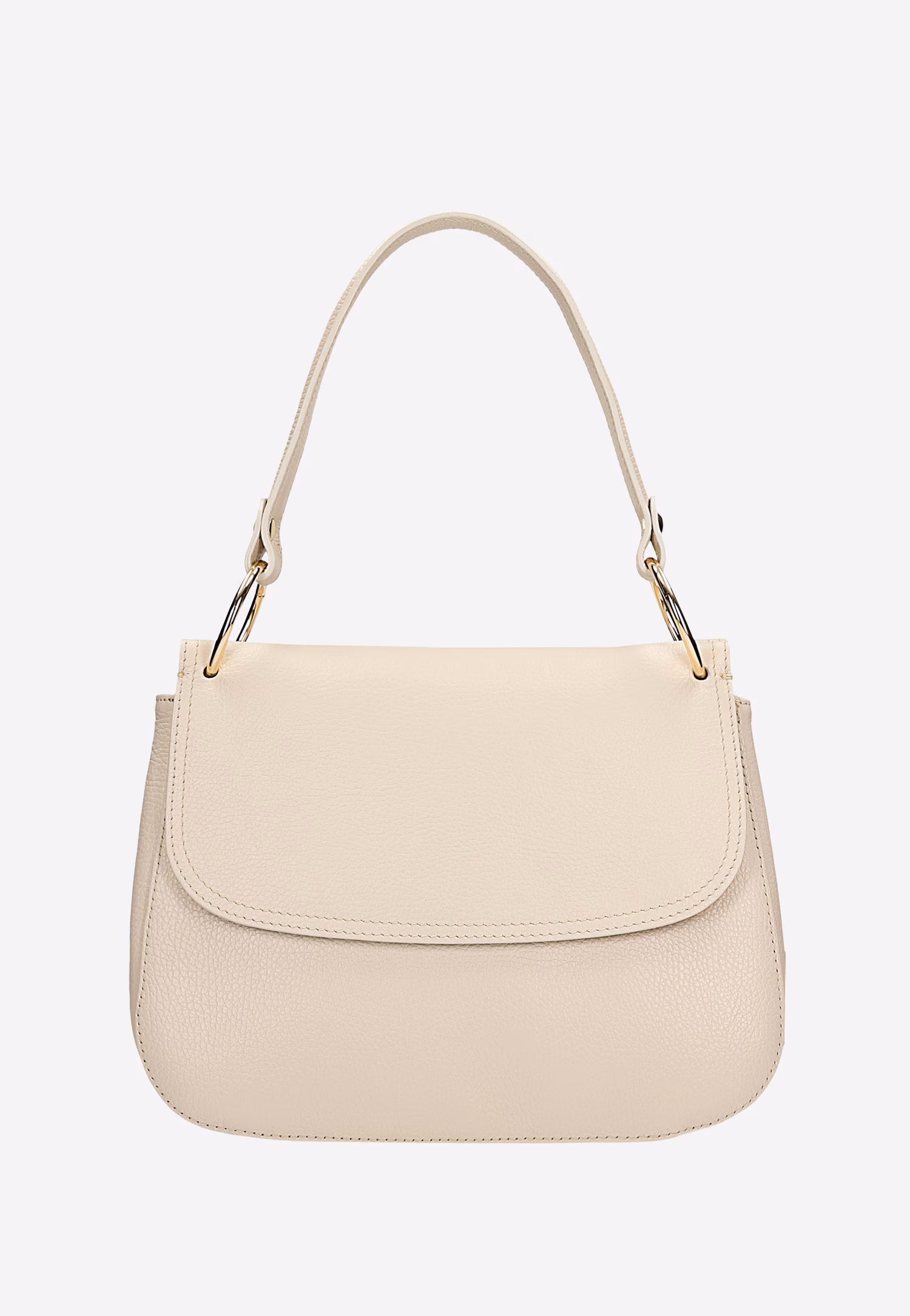 Jasnobeżowa skórzana torebka damska